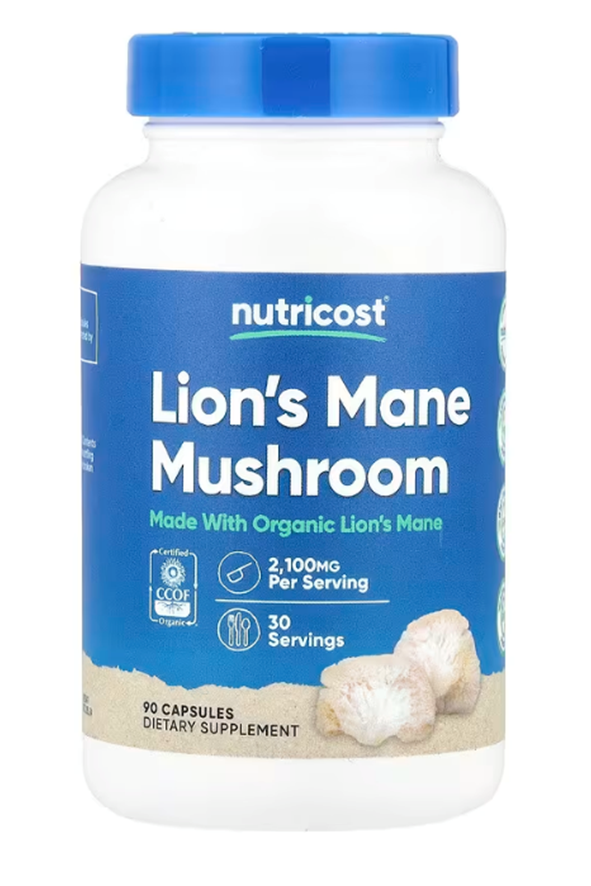 Nutricost Lion's Mane Mushroom Capsules 2100mg per Serving, 30 Servings, 90 Capsules.Abd 42.