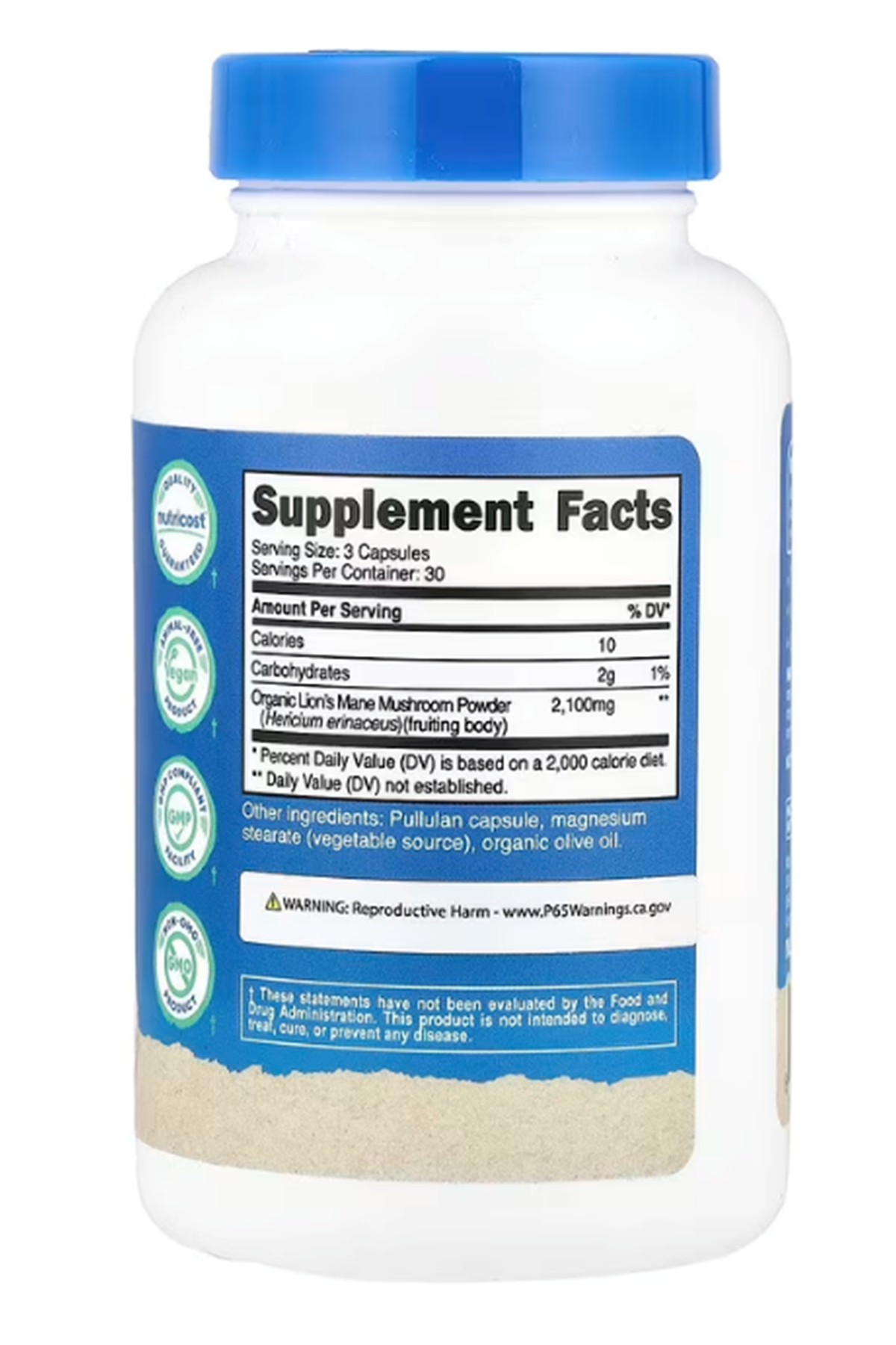 Nutricost Lion's Mane Mushroom Capsules 2100mg per Serving, 30 Servings, 90 Capsules.Abd 42.
