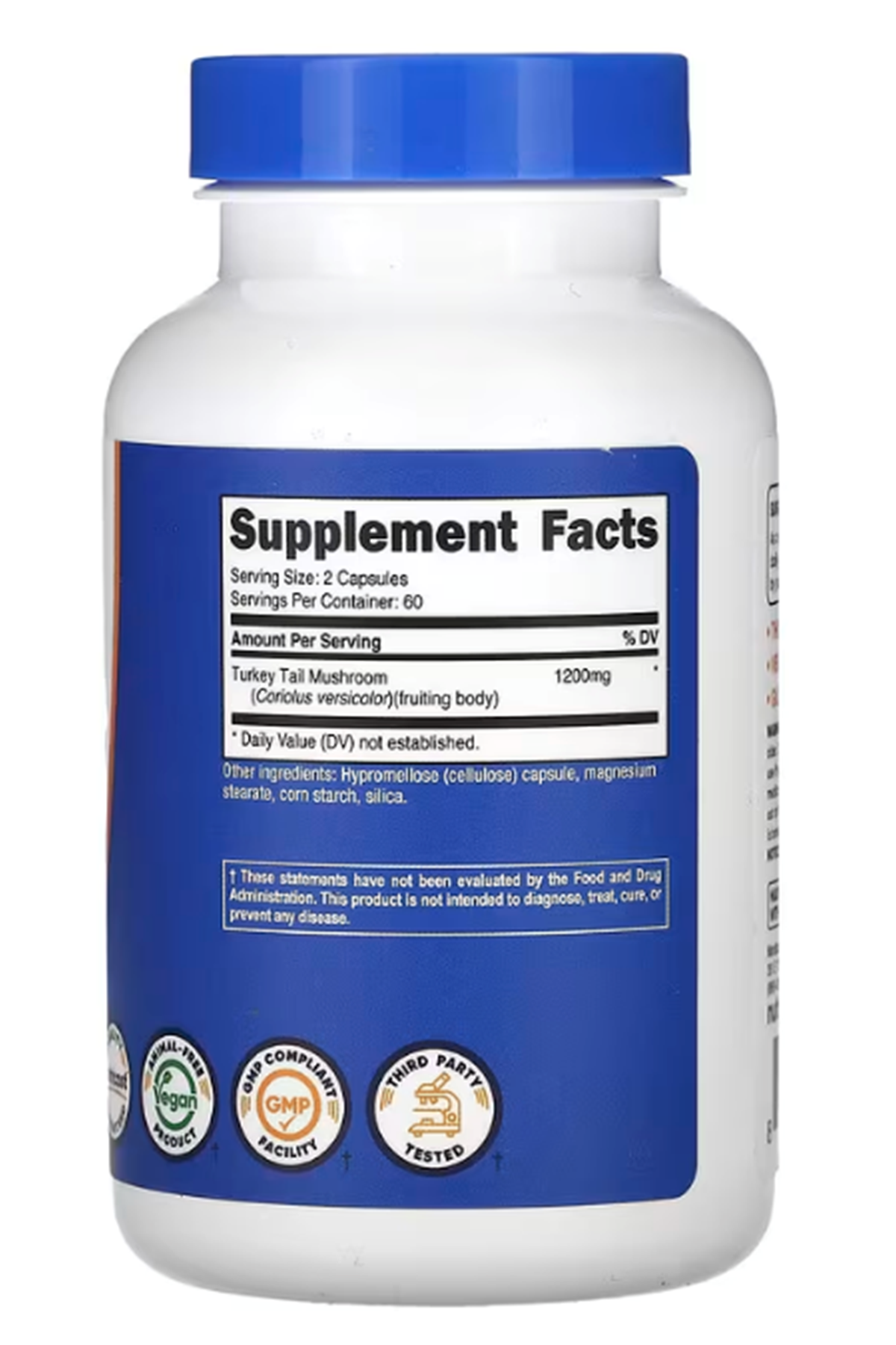 Nutricost, Turkey Tail Mushroom, 120 Capsul 60 Servis (600 mg per Capsule).