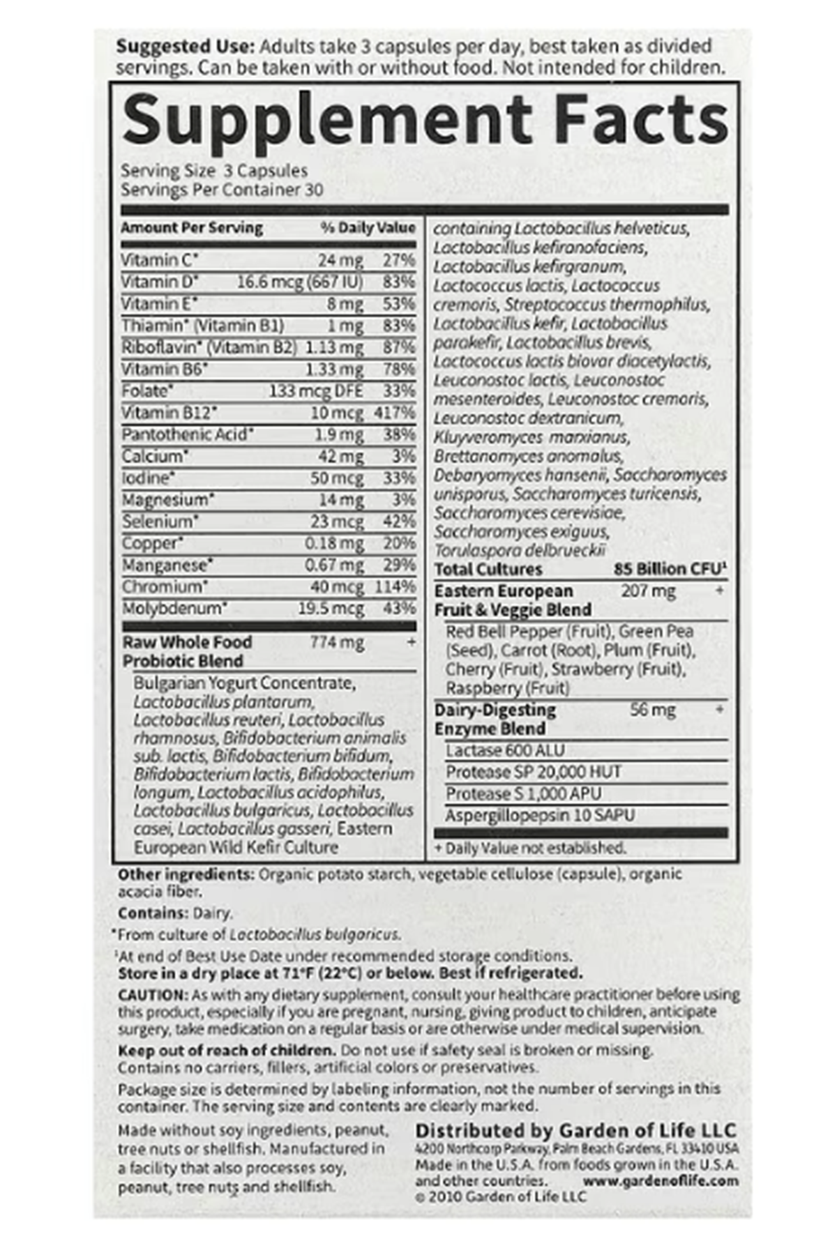 Garden of Life, RAW Probiotics, Women 50 & Wiser, 90 Vegetarian Capsules.