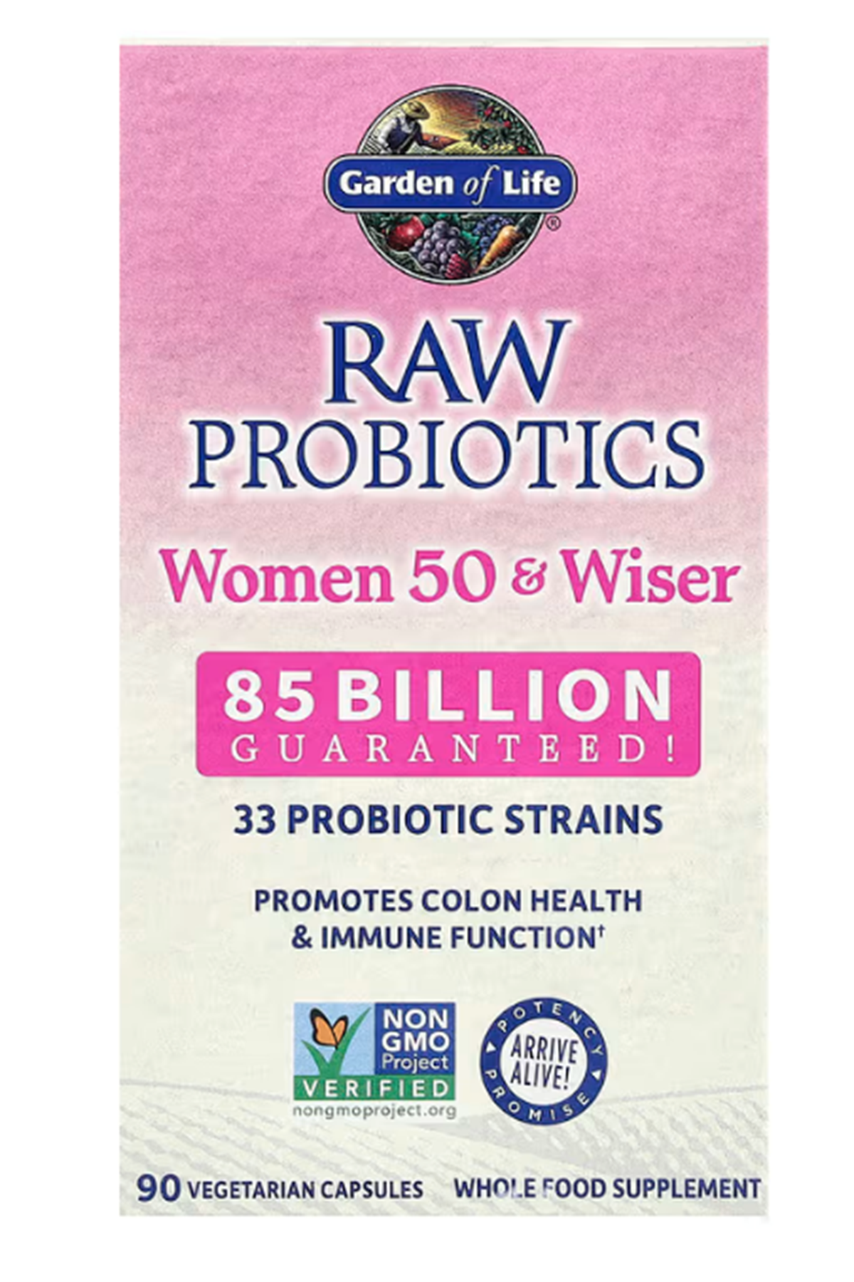 Garden of Life, RAW Probiotics, Women 50 & Wiser, 90 Vegetarian Capsules.