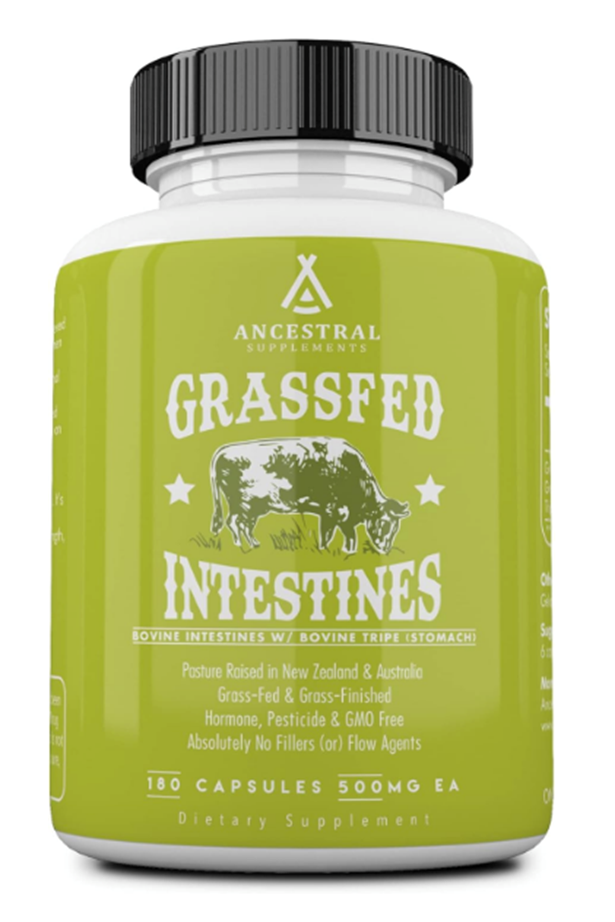 Ancestral Supplements Grass Fed Beef Intestines Stomach 3000mg 180 Capsules Digestion  Acid Reflux Gut, Intestine Digestive Health.