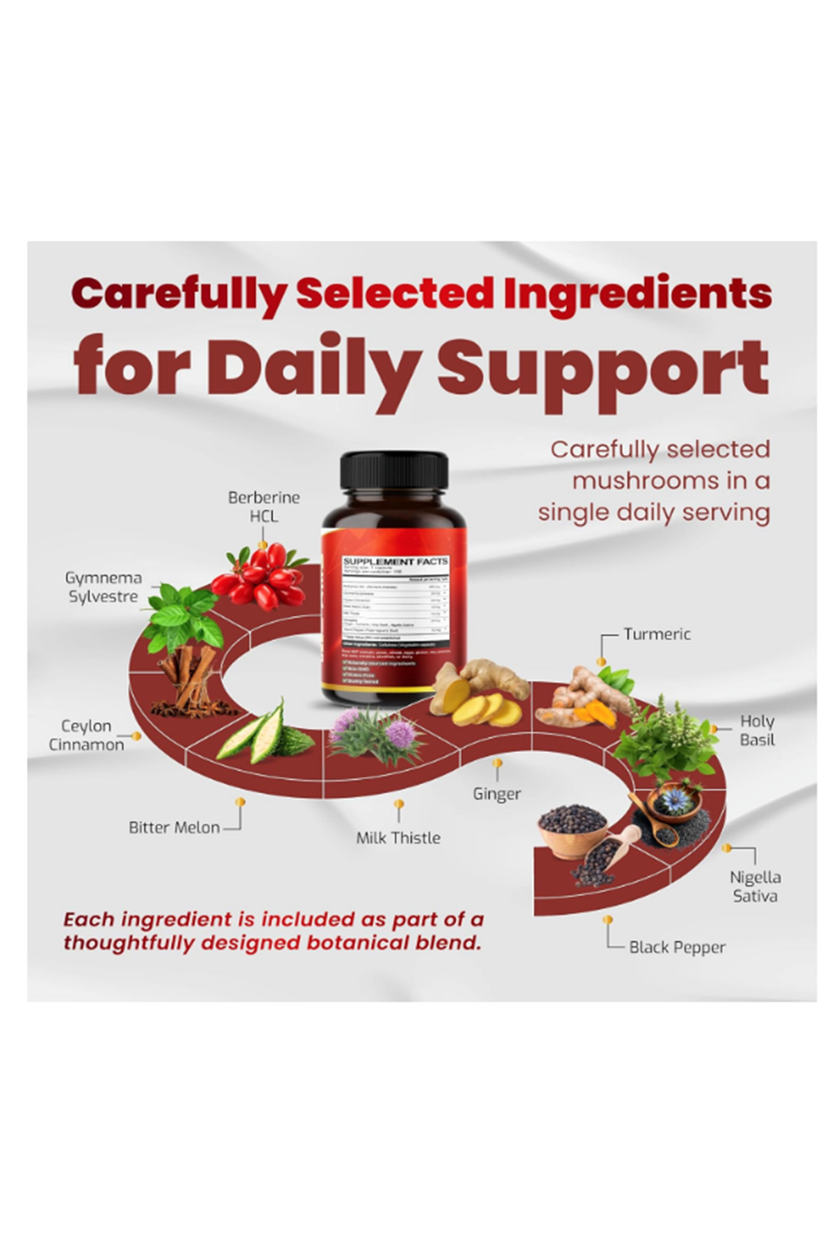 VEGATOT GlucoSavior Berberine 150 Capsul Ceylon Cinnamon, Bitter Melon, Gymnema - Immune, Heart Health  Gastrointestinal Function.