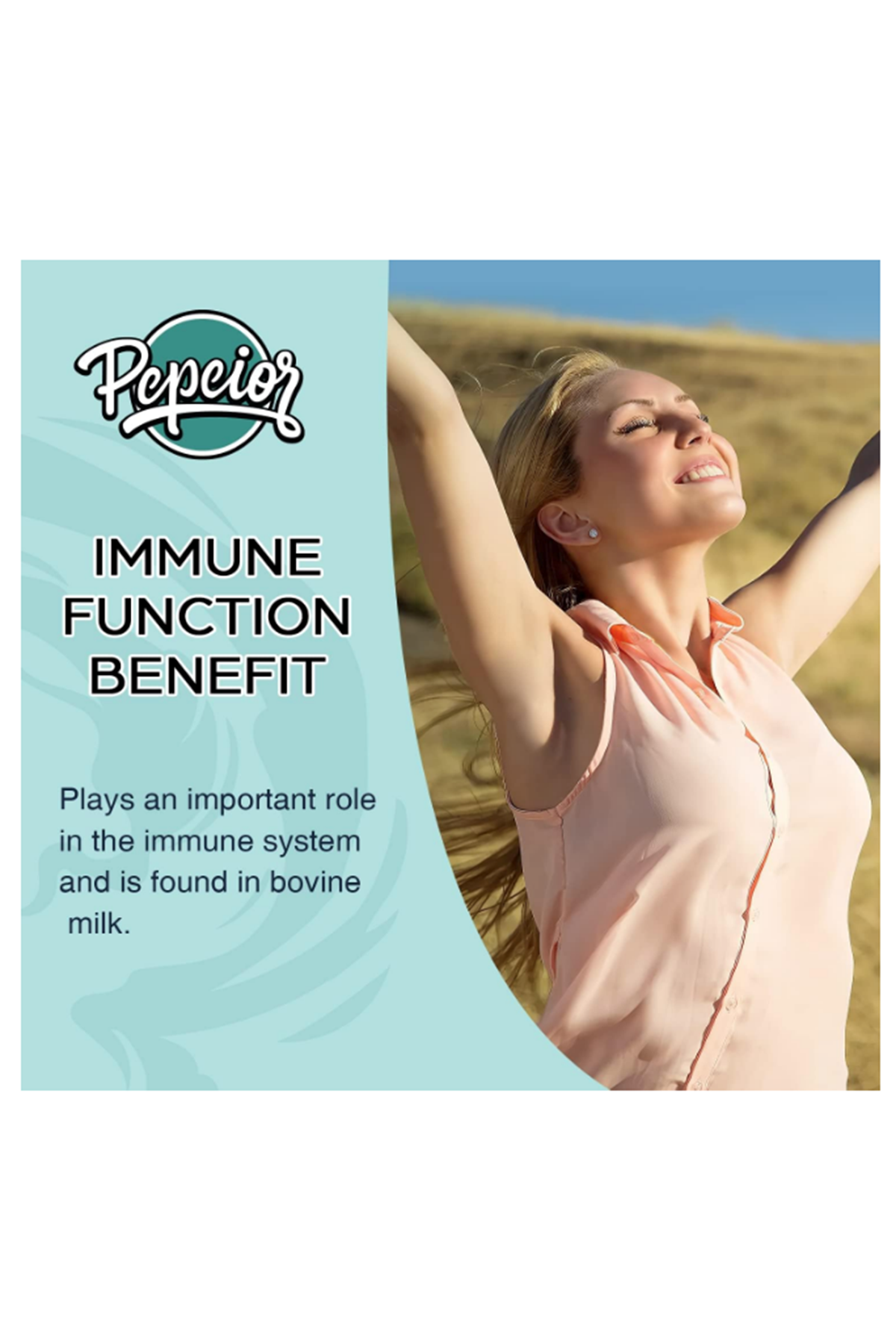 Pepeior Liposomal Bovine Lactoferrin 1000mg - Higher Absorption - for Iron Absorption  Immune Function, 60 Softgels.