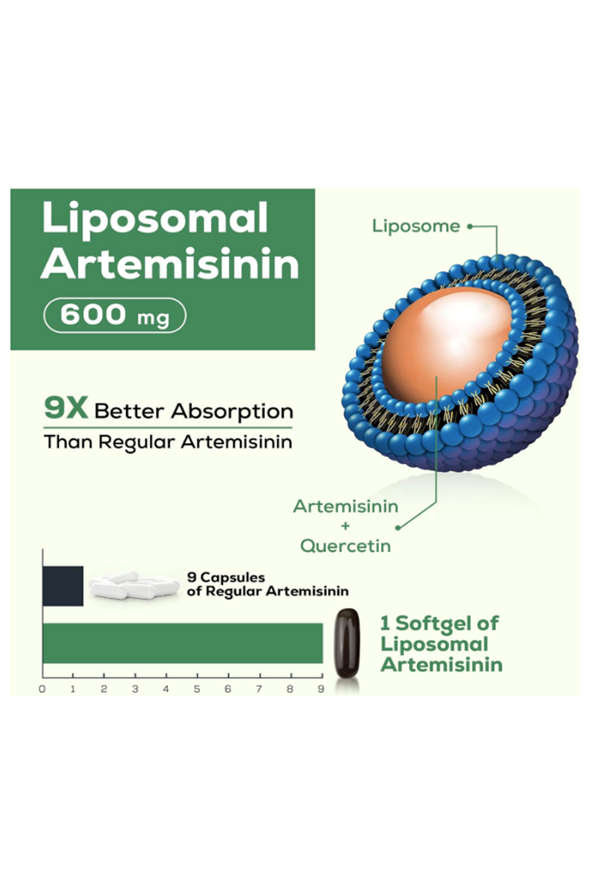 Osasuna Liposomal Artemisinin 900mg 60 Softgels Maximum Absorption, Sweet Wormwood Extract(Artemisia Annua) with Quercetin Phytosome.