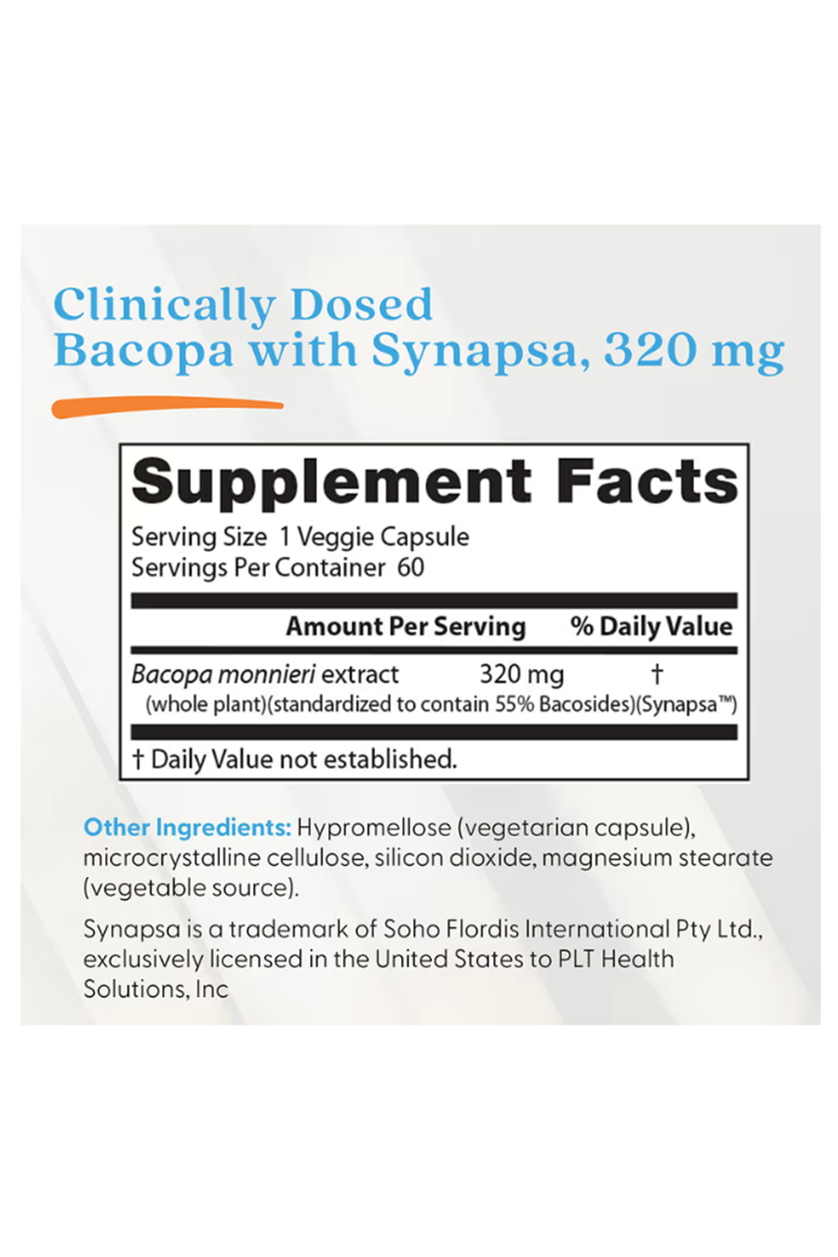 Doctor's Best, Bacopa with Synapsa, 320 mg, 60 Veggie Capsul.Usa version.47.