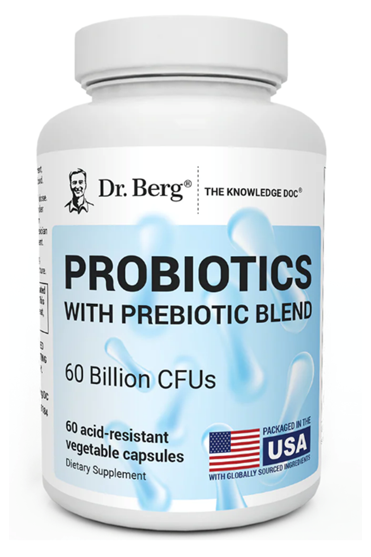 Dr. Berg Probiotic (60 Billion CFUs) 60 Probiotic Capsul Ease Occasional Constipation, Diarrhea, Gas  Bloating - Probiotics for Digestive Health.
