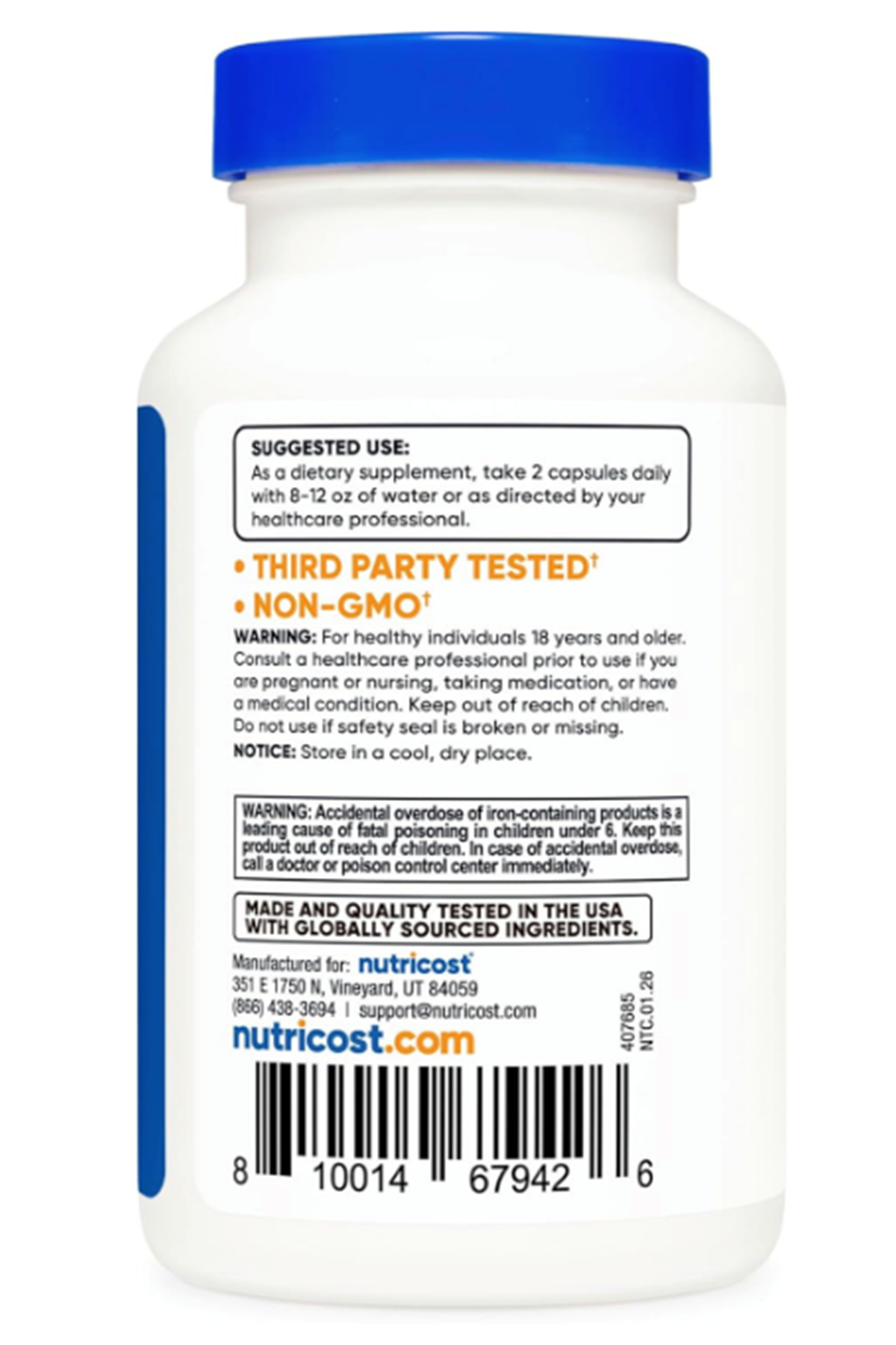 Nutricost  Multivitamin with Probiotics 120 Vegetarian Capsul.