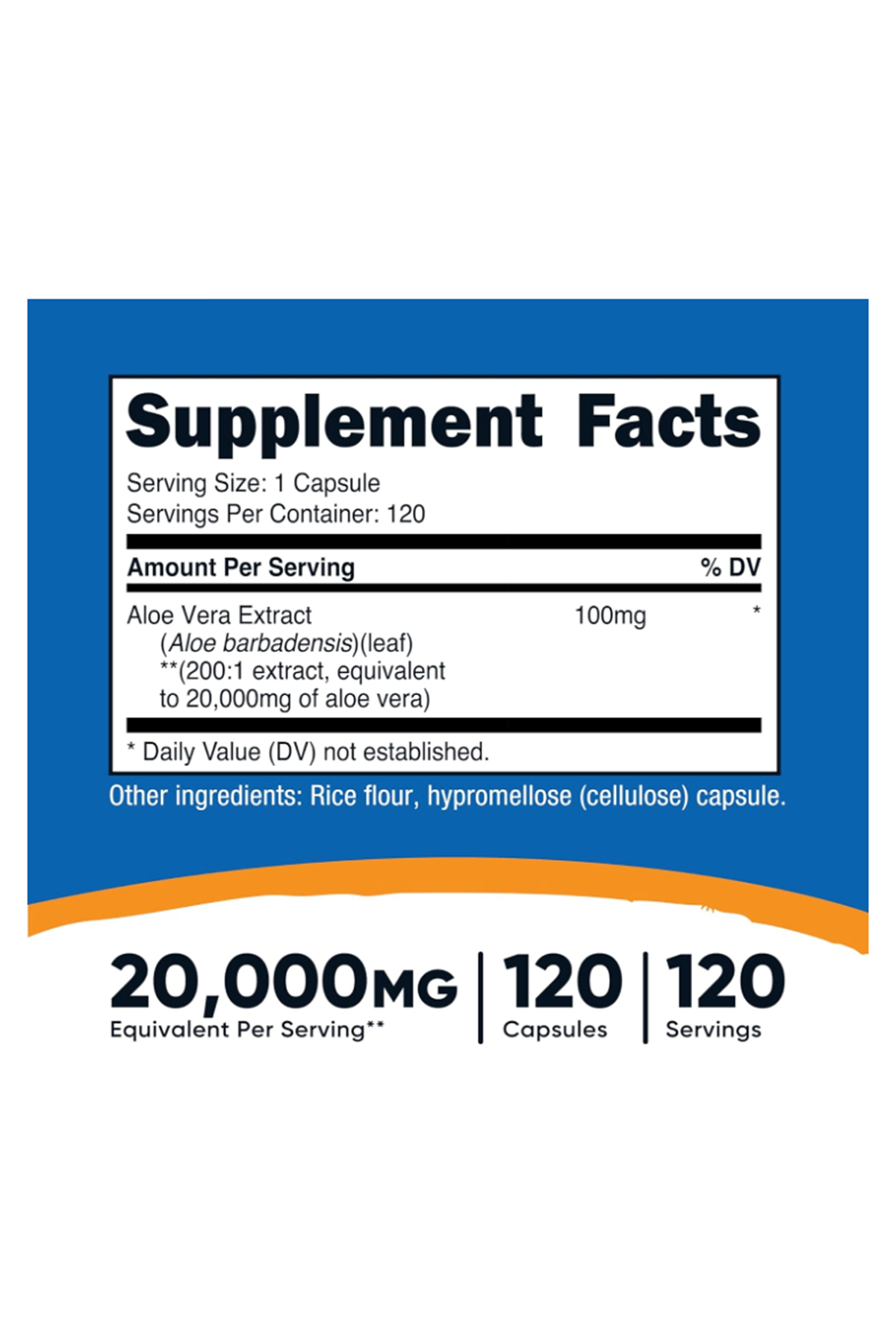 Nutricost  Aloe Vera Extract 120 Capsules.