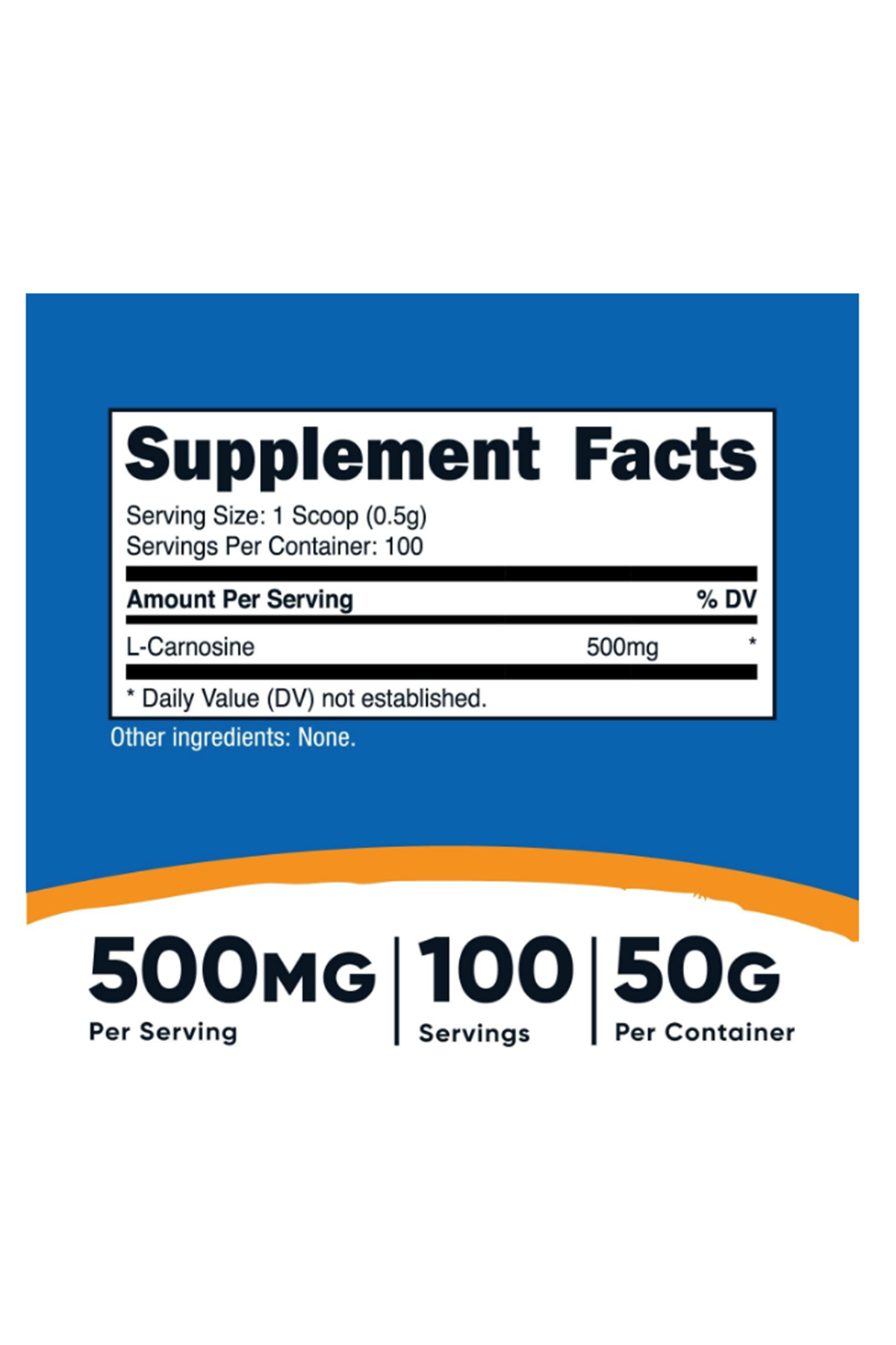 Nutricost  L-Carnosine Powder 50 Grams (100 Servings).