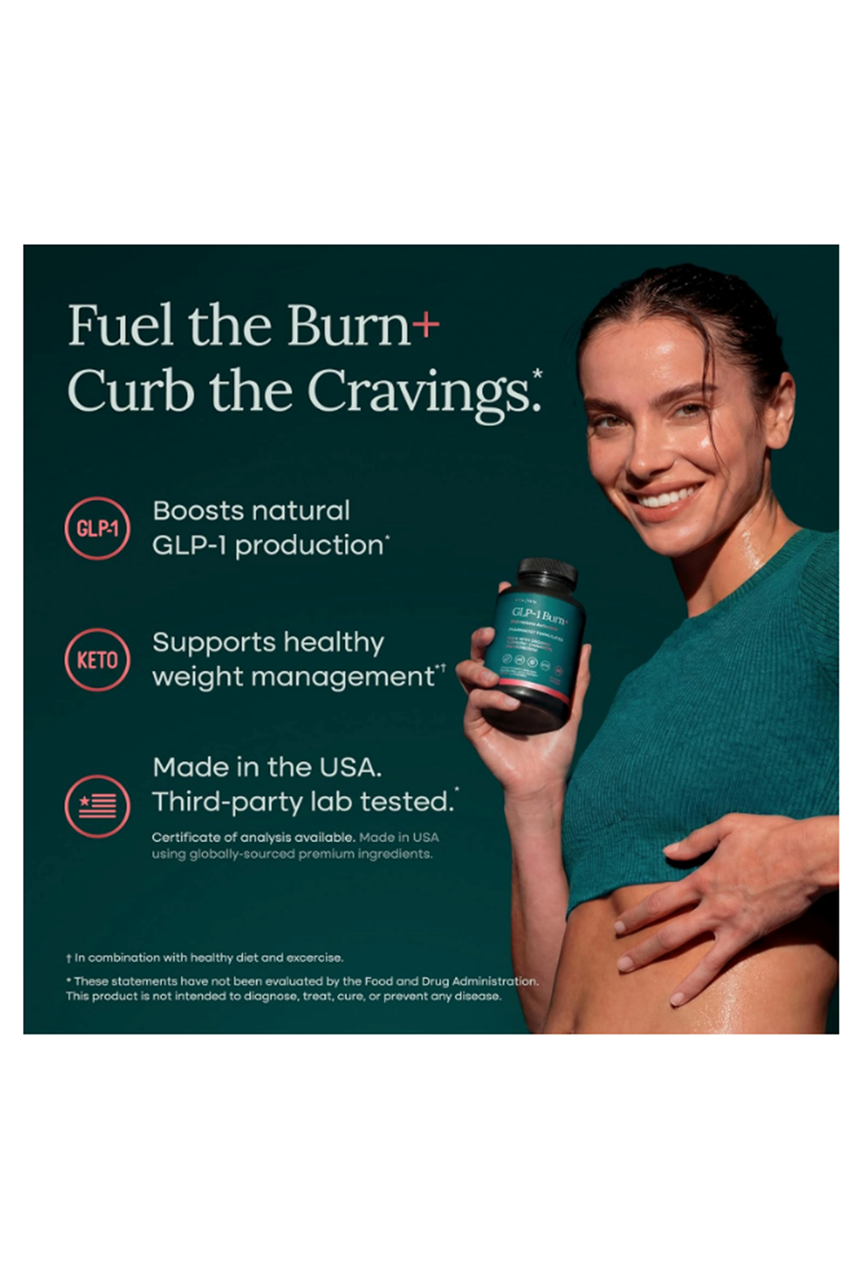 Etta Vita Keto Burn  GLP-1 Weight Loss Appetite Suppressant,Metabolic Health BHB Raspberry Ketones, Apple Cider Vinegar, Berberine HCL 60 Vegie Capsules.Made ın Usa.