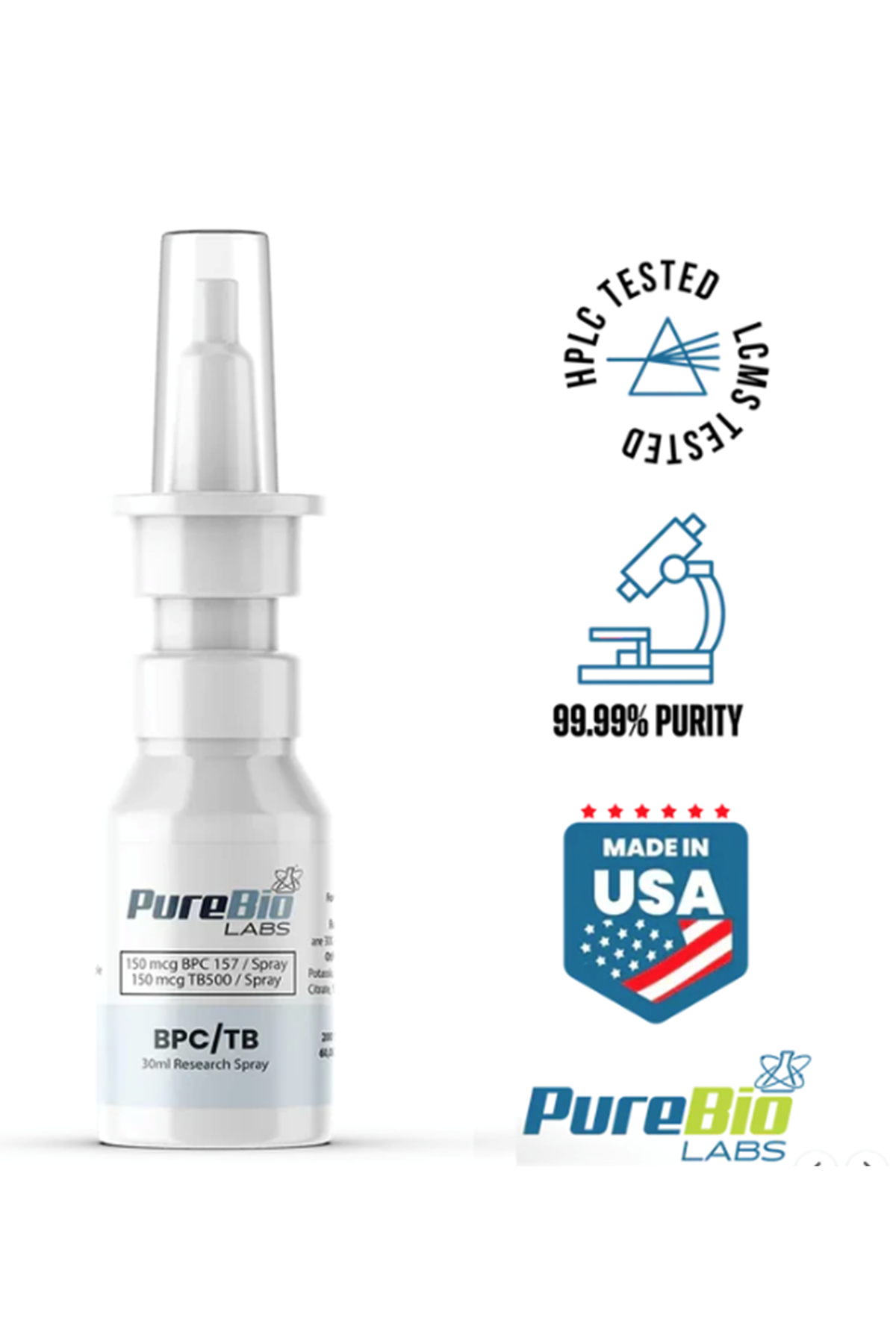 Pure Bio Labs BPC 157/TB 500 30 ML Nazal Spray Made In Usa.