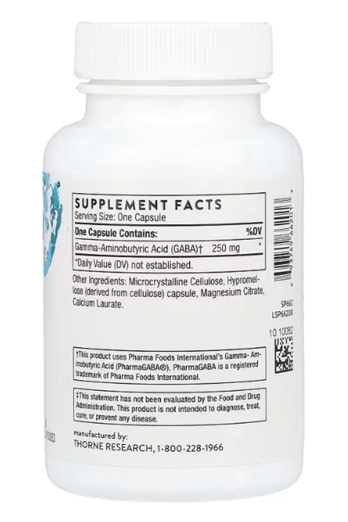 Thorne, PharmaGABA-250, 60 Capsules (250 mg per Capsule).