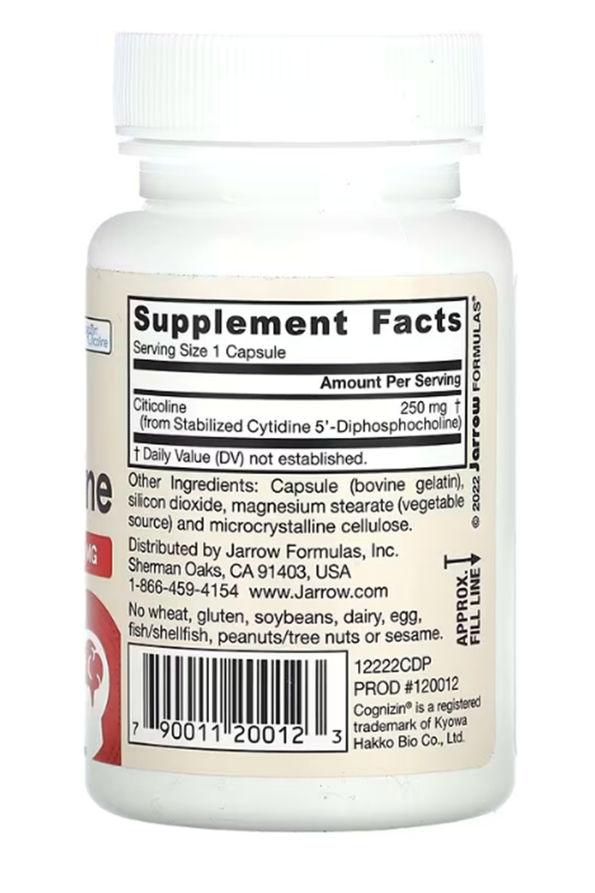 Jarrow Formulas, CDP Citicoline Choline  250 mg, 60 Capsules.
