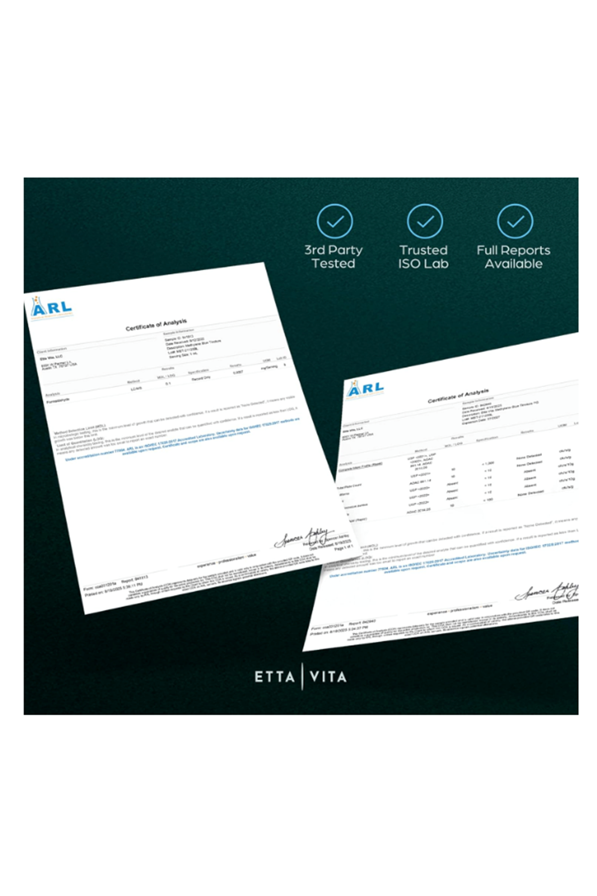 Etta Vita Methylene Blue Drops 60 ML USP Grade 99.99% Pure 1% Solution for Energy Focus, Clarity,Cognition Cellular Support.