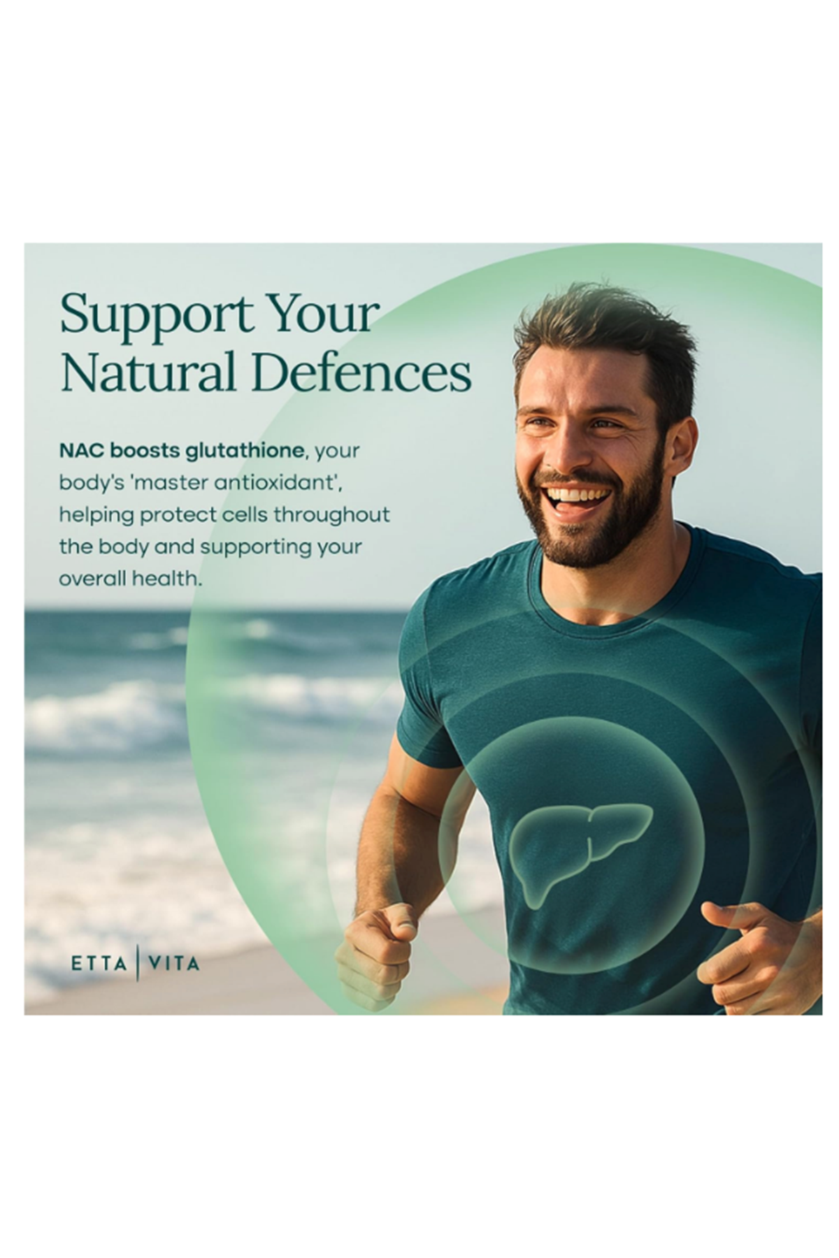 Etta Vita N-Acetyl Cysteine Liver Detox Cleanse - N.A.C 600mg 60 Veg Capsul Quercetin,Milk Thistle,Molybdenum Selenium.