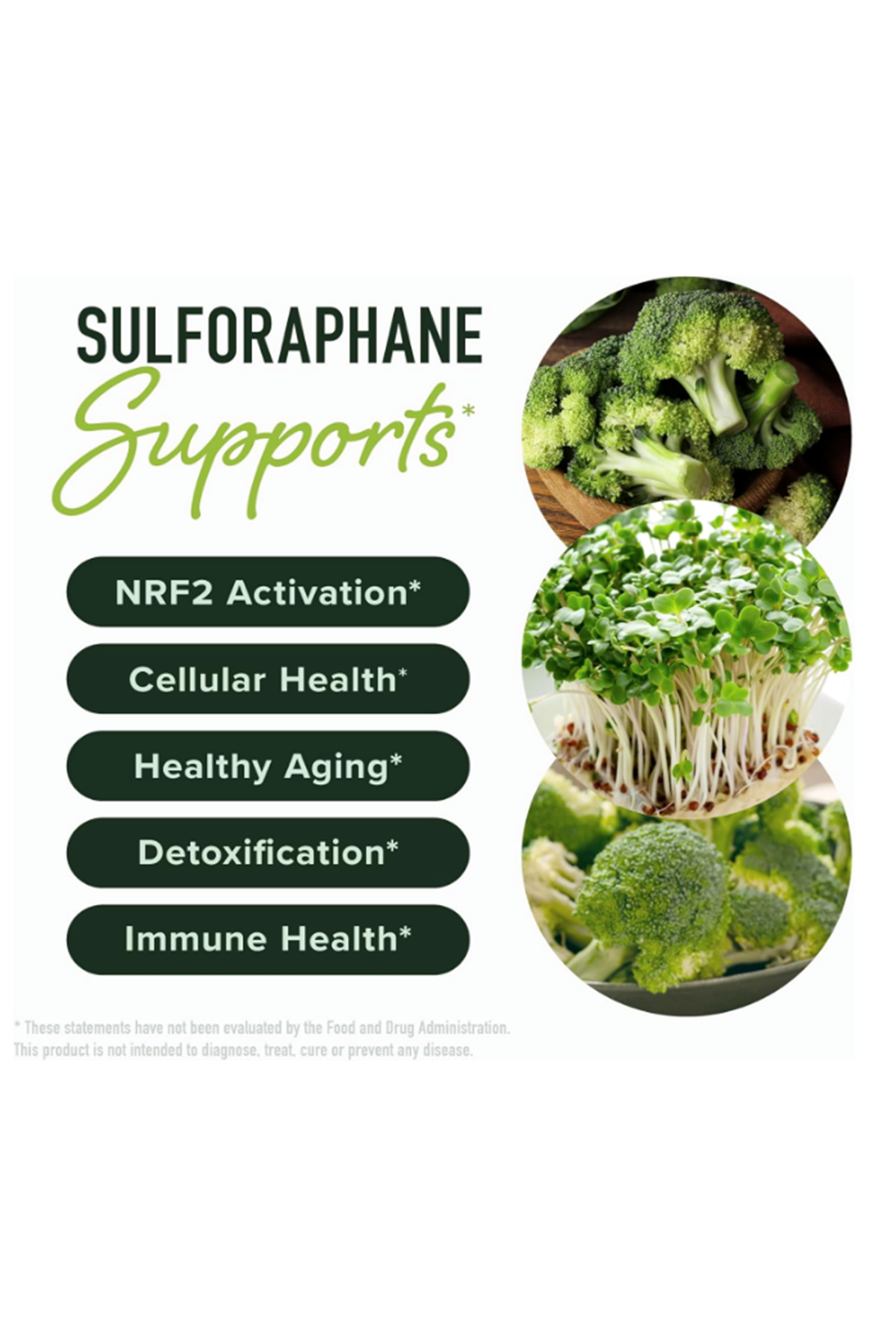 SMNutrition Sulforaphane 60 Capsul Broccoli Sprouts NRF2 Activation Immune Glucoraphanin  Myrosinase.USA.