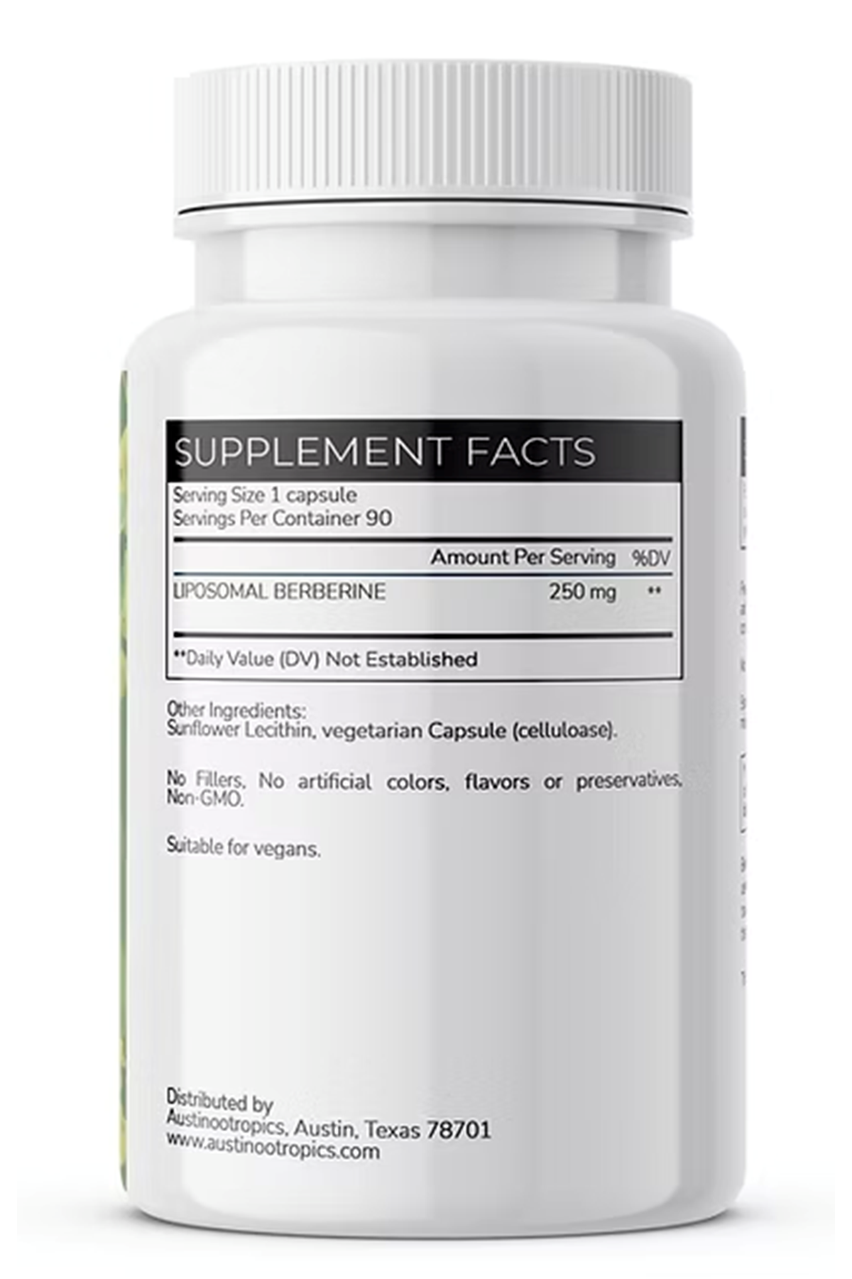 Austinootropics Liposomal Berberine 250mg 90 Veg Capsules.