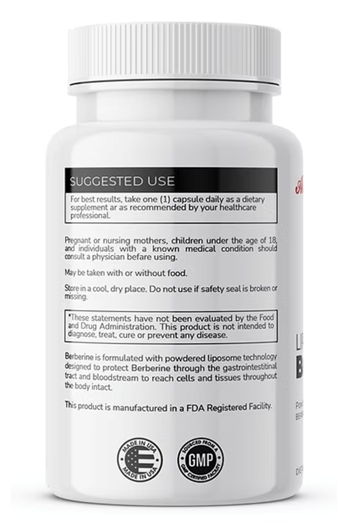 Austinootropics Liposomal Berberine 250mg 90 Veg Capsules.