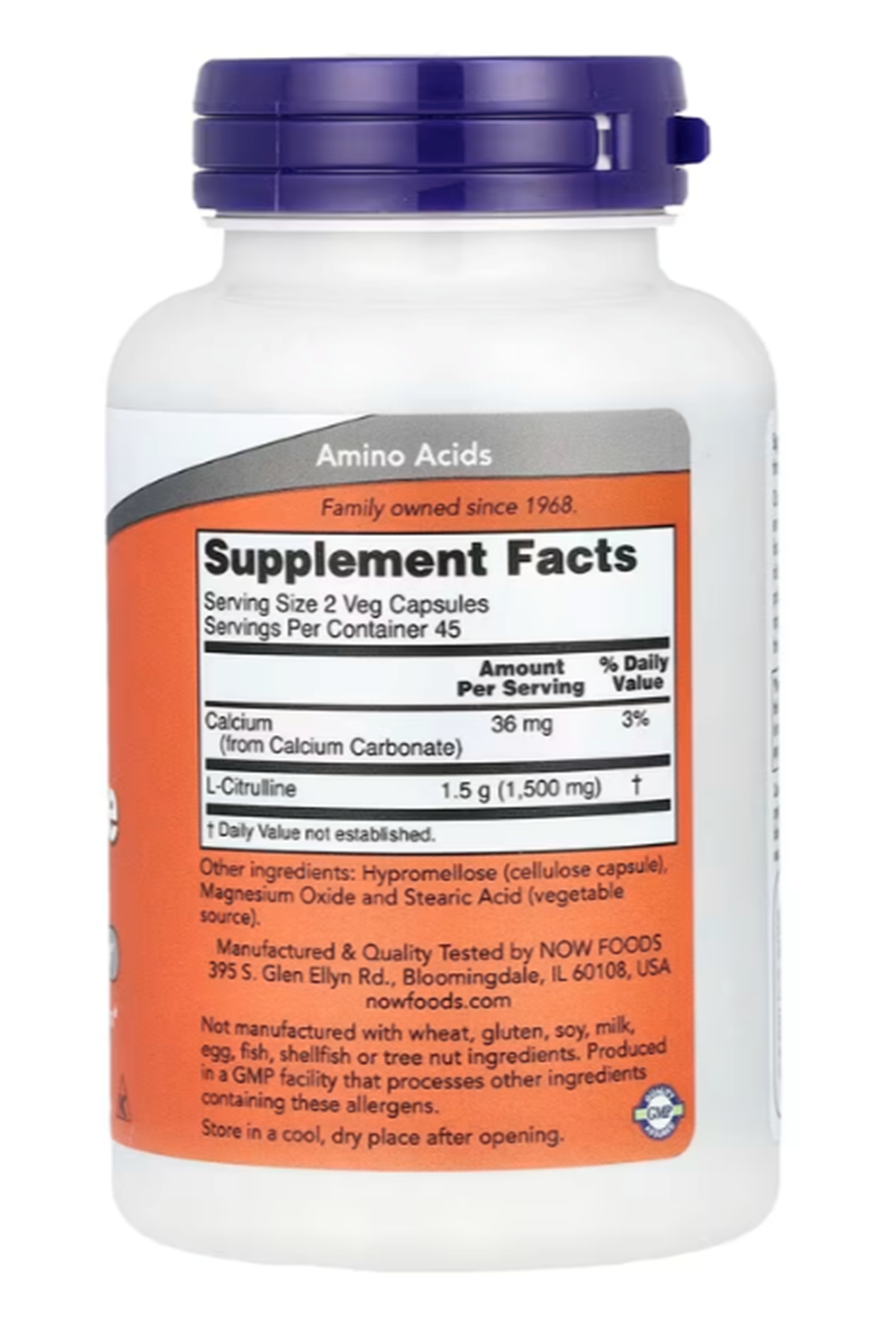 NOW Foods, L-Citrulline, 750 mg, 90 Veg Capsules.