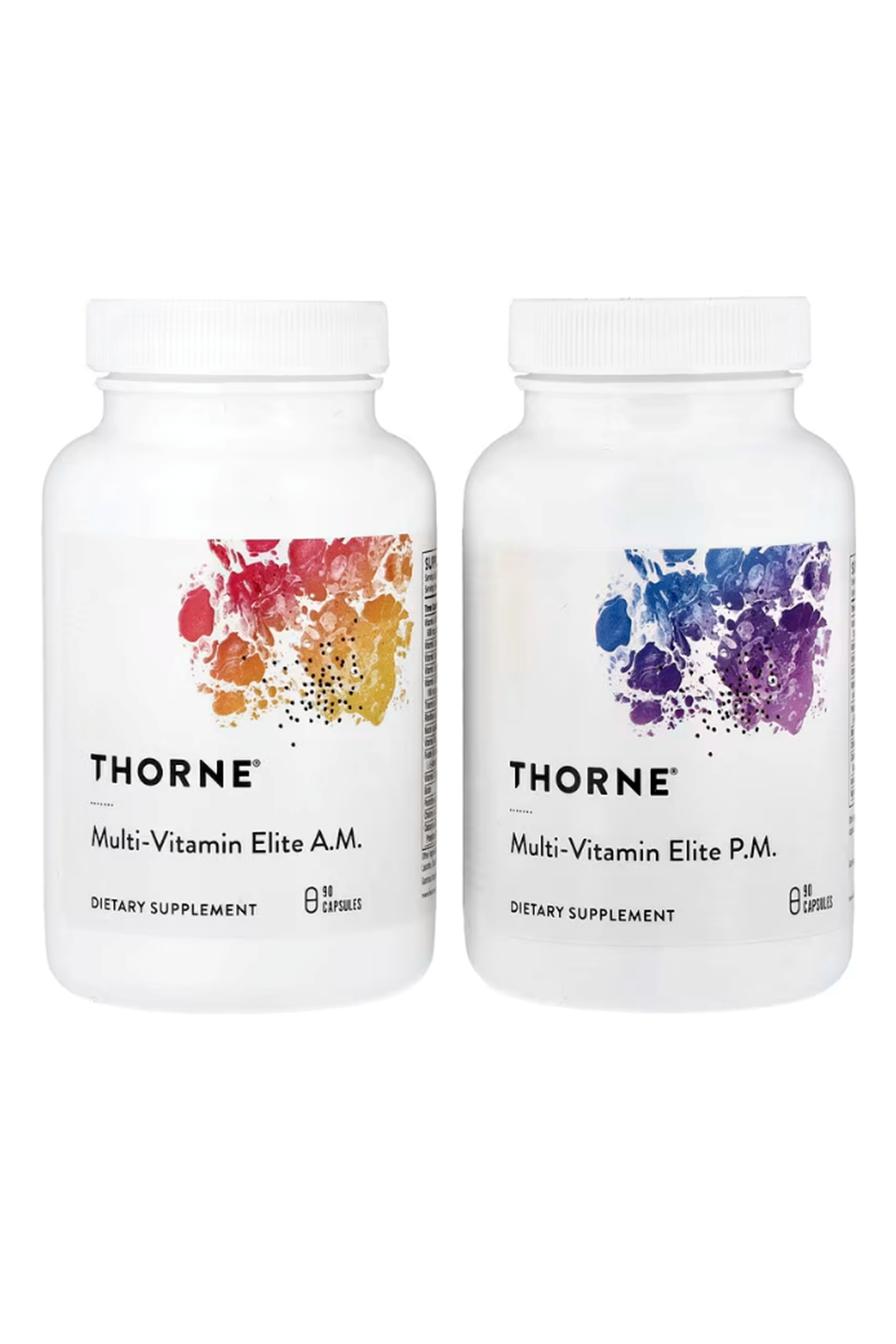 THORNE  Multi-Vitamin Elite A.M 90. - P.M 90. Daily Nutritional Supplement  Two Formulas Third-Party Certified 180 Capsul.