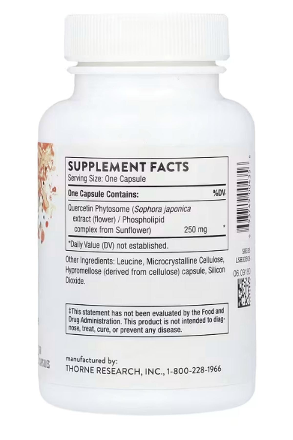 Thorne, Quercetin Phytosome, 60 Capsules (250 mg per Capsule).