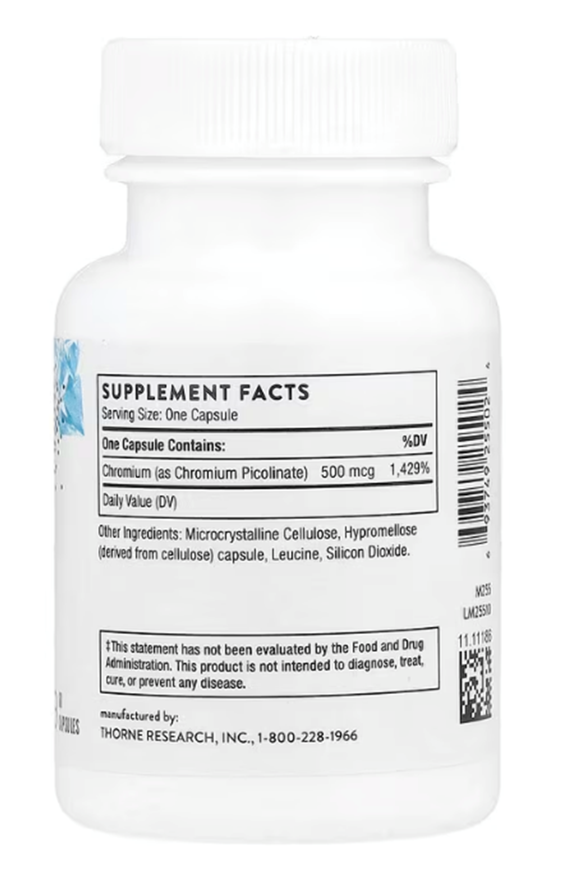 Thorne, Chromium Picolinate, 60 Capsules (500 mcg per Capsule).