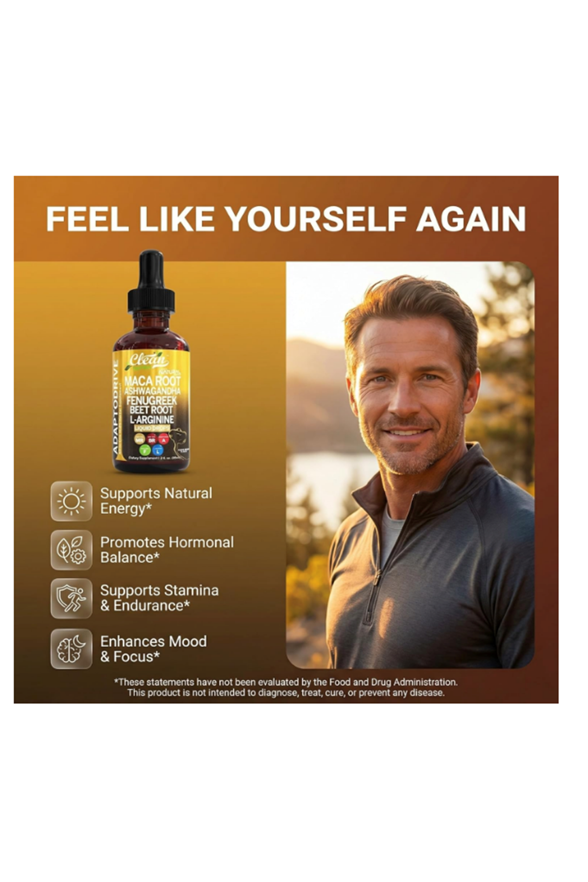 Clean Nutra Organic Maca Root 60 ML  Asvaganda, Fenugreek, Beet Root and L-Arginine Multi vitamin  Women and Men.