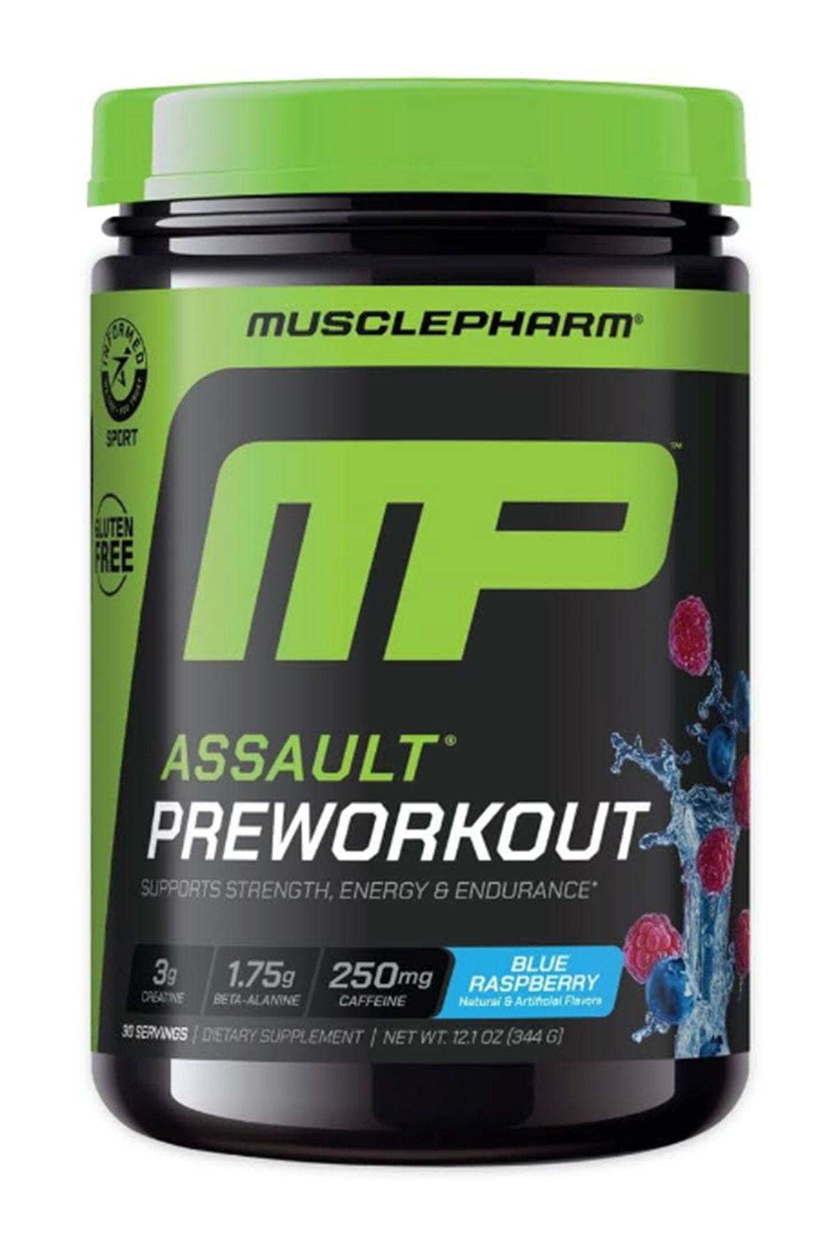 MusclePharm (Ösg Özel Sporcu Gıdaları) Assault Sport 30 Servis  Pre-Workout.(Amerikan Menşei ve İçeriktir)57.