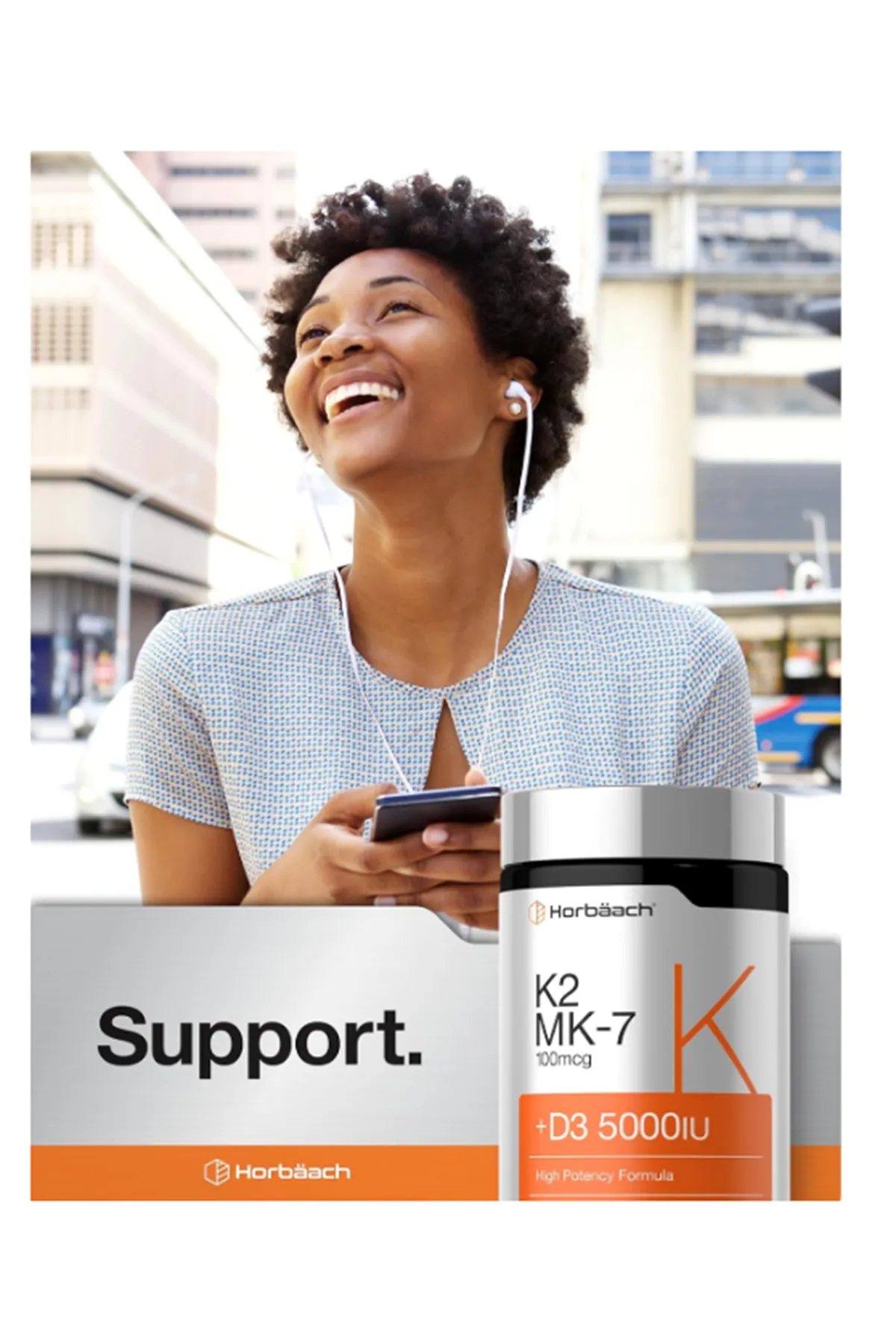 Horbaach (Ösg Özel Sporcu Gıdaları) Vitamin D3 K2 5000 iu  100mcg MK-7 Complex  180 Softgel.Abd Menşei.