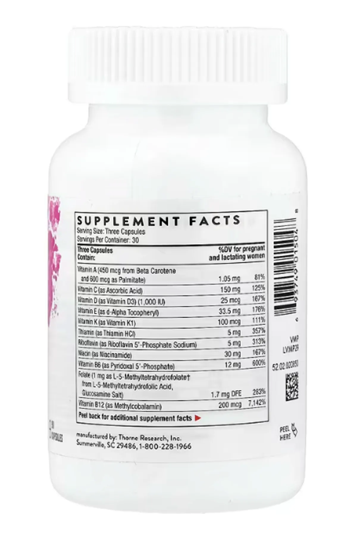 Thorne Basic Prenatal, 90 Capsules.Orj Usa.