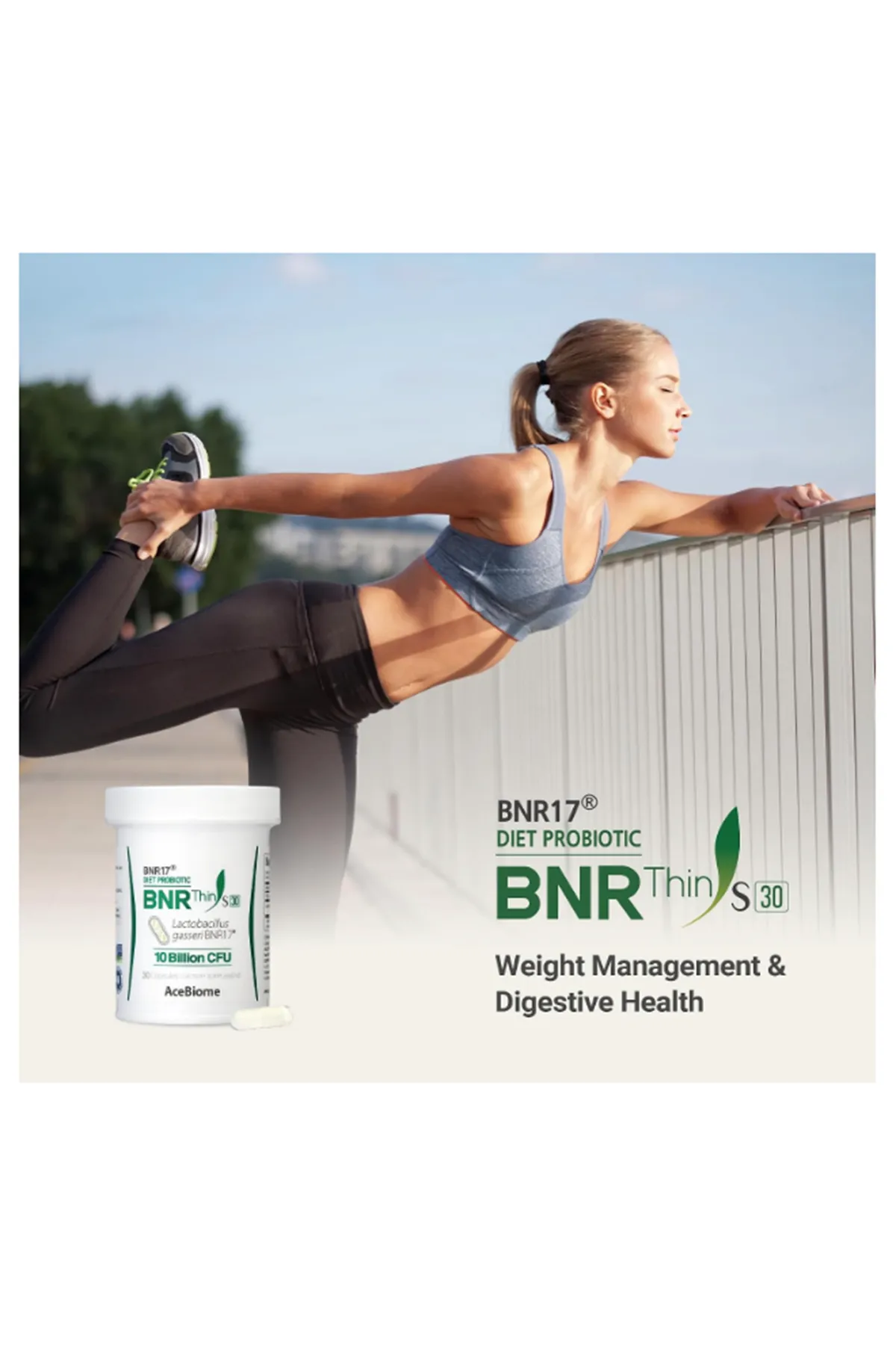 AceBiome BNRThin S30, Lactobacillus Gasseri BNR17, 10 Billion CFU, 30Capsules.