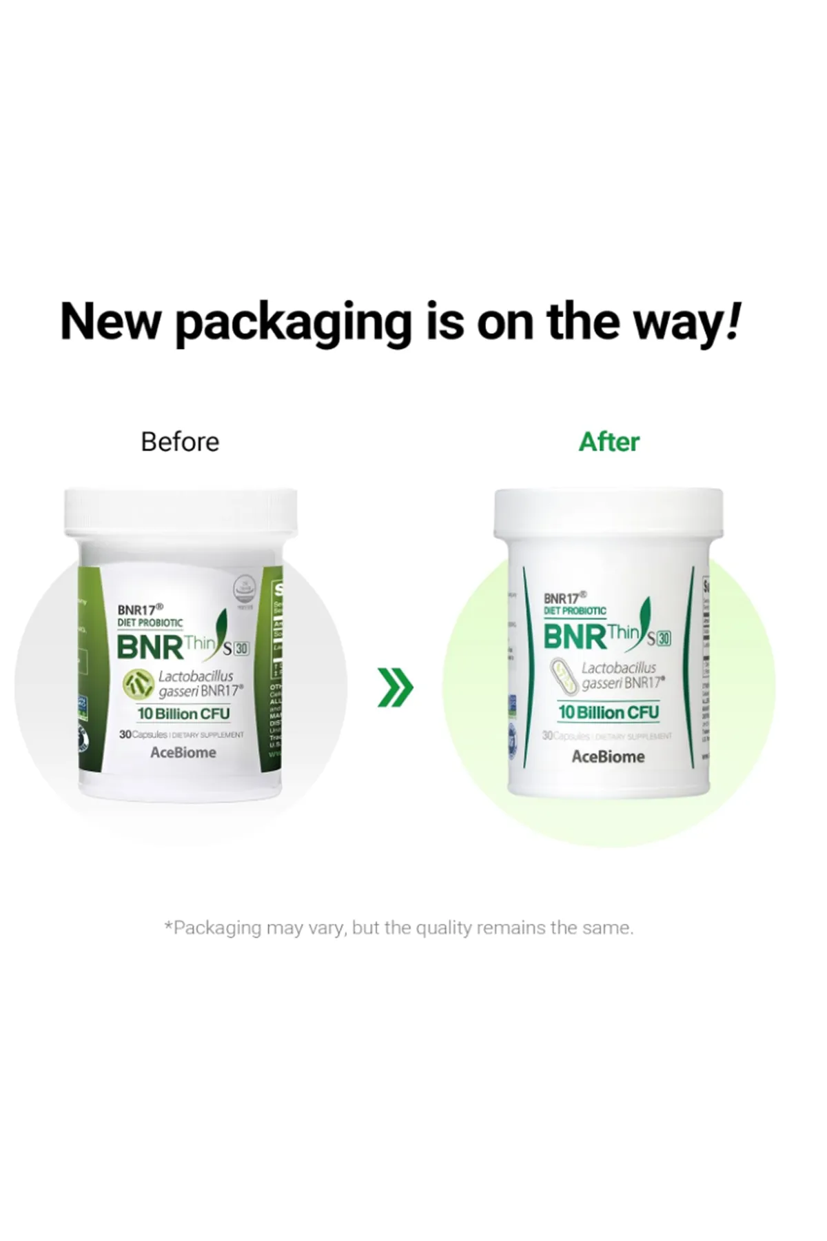 AceBiome BNRThin S30, Lactobacillus Gasseri BNR17, 10 Billion CFU, 30Capsules.