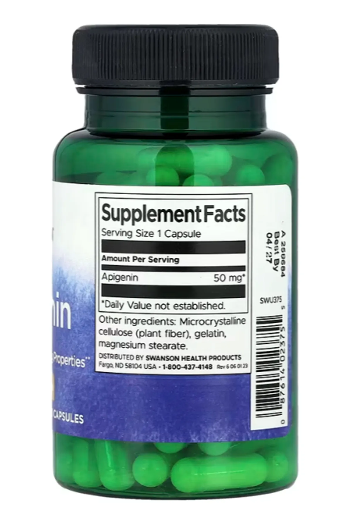 Swanson  Apigenin  50 mg  90 Capsules.