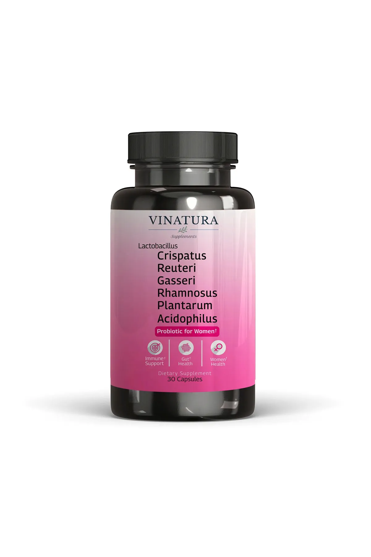 VINATURA Lactobacillus 30 Capsul Crispatus, Reuteri, Gasseri, Rhamnosus, Plantarum & Acidophilus – Women’s Probiotic.Abd.55.