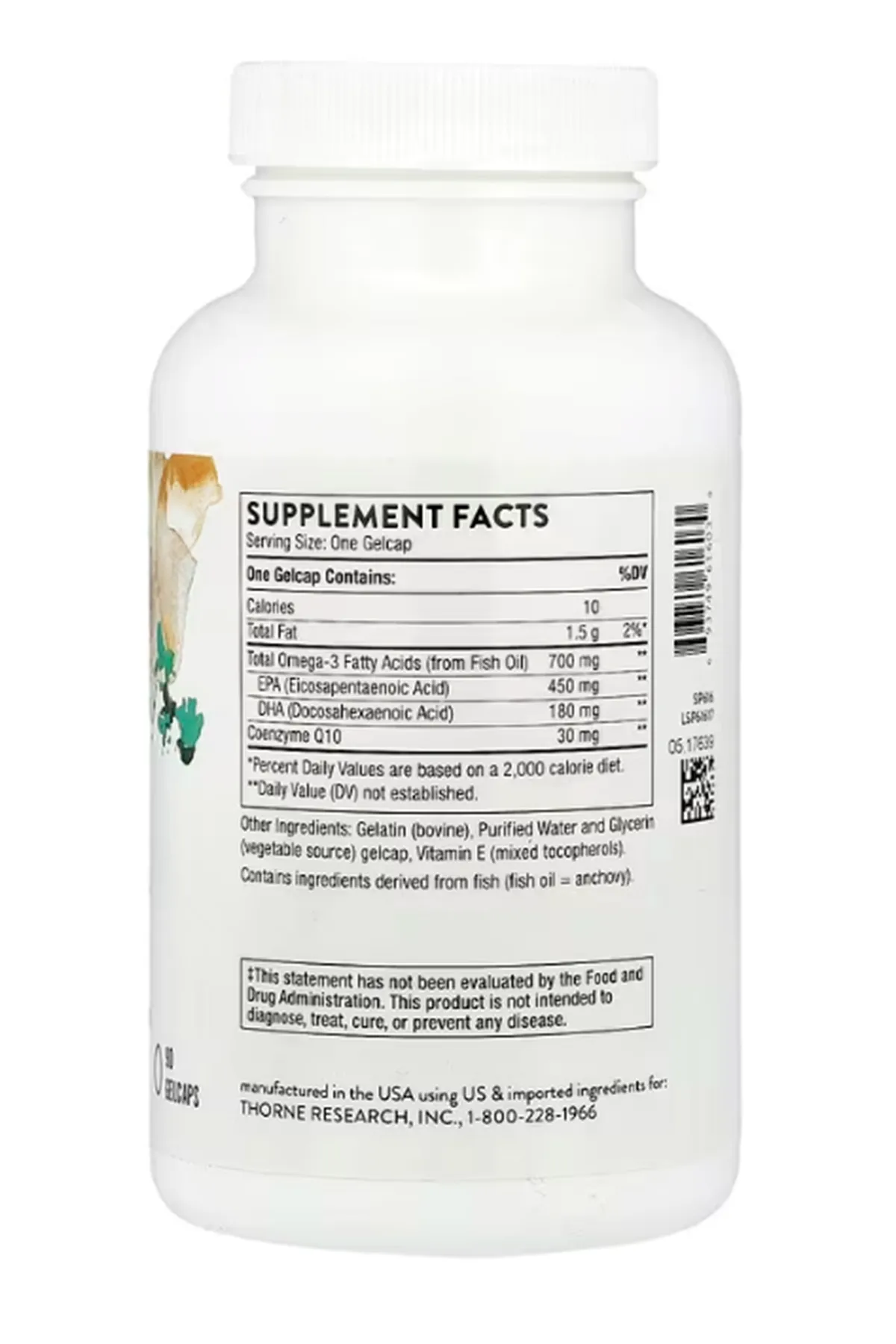 Thorne, Omega-3 with CoQ10, 90 Gelcaps.(Ösg Özel Sporcu Gıdaları).