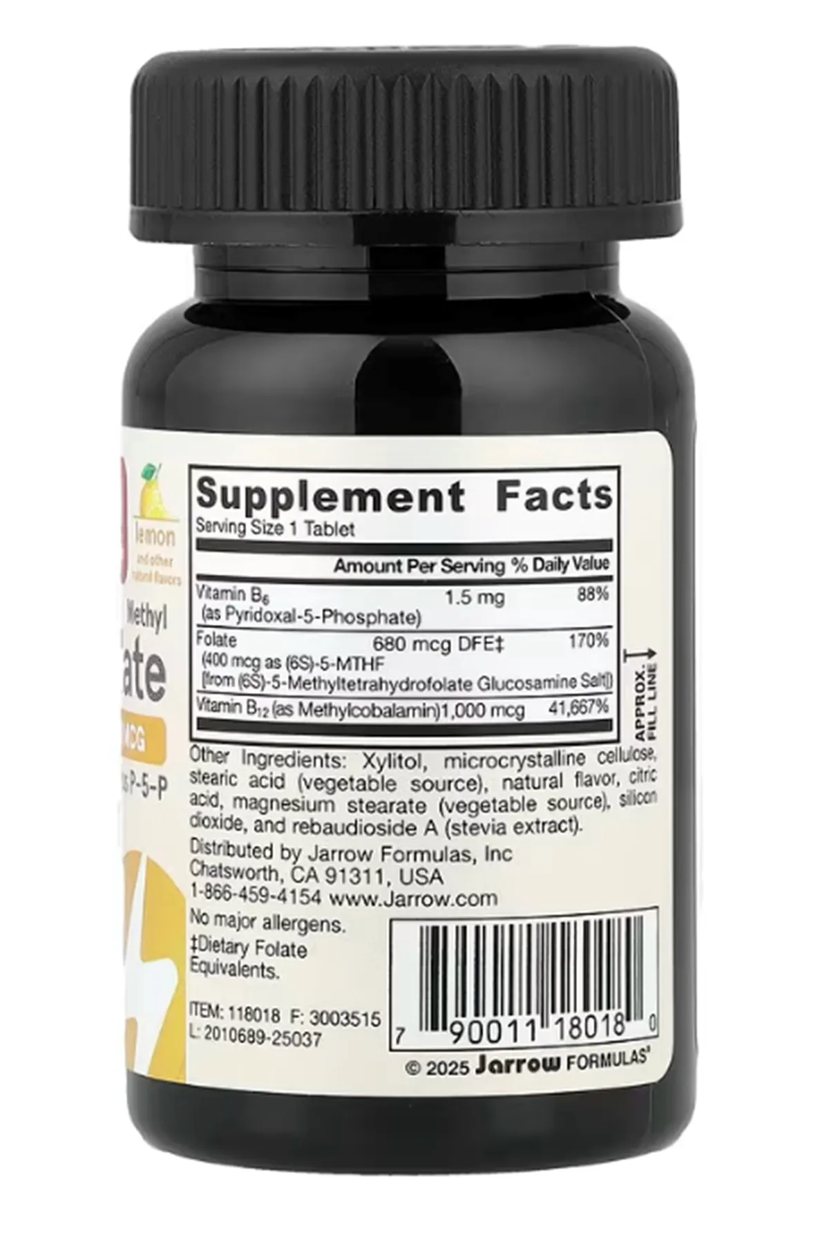 Jarrow Formulas Methyl B-12  Methyl Folate 100 Chewable Tablets.(Ösg Özel Sporcu Gıdaları)