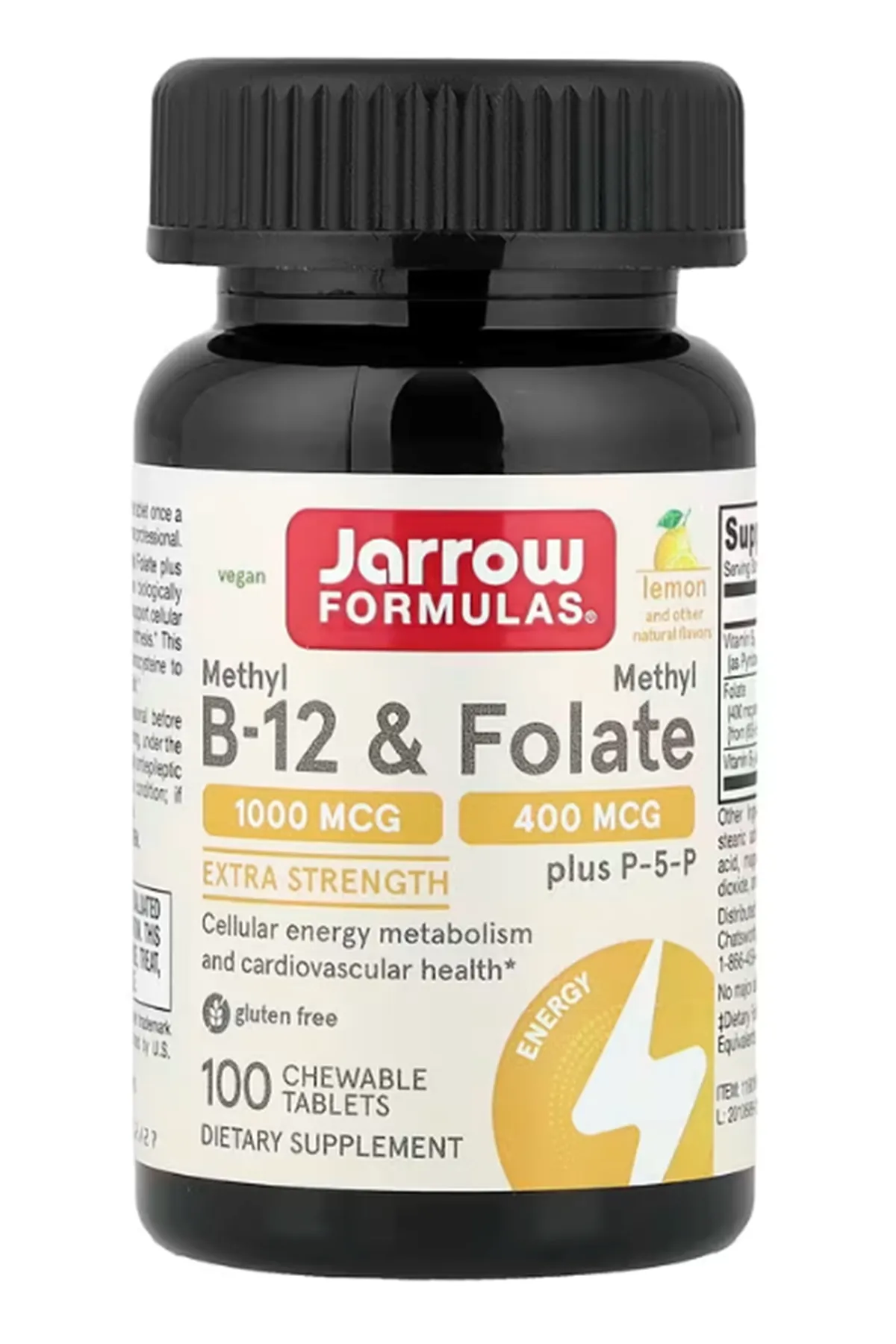 Jarrow Formulas Methyl B-12  Methyl Folate 100 Chewable Tablets.(Ösg Özel Sporcu Gıdaları)