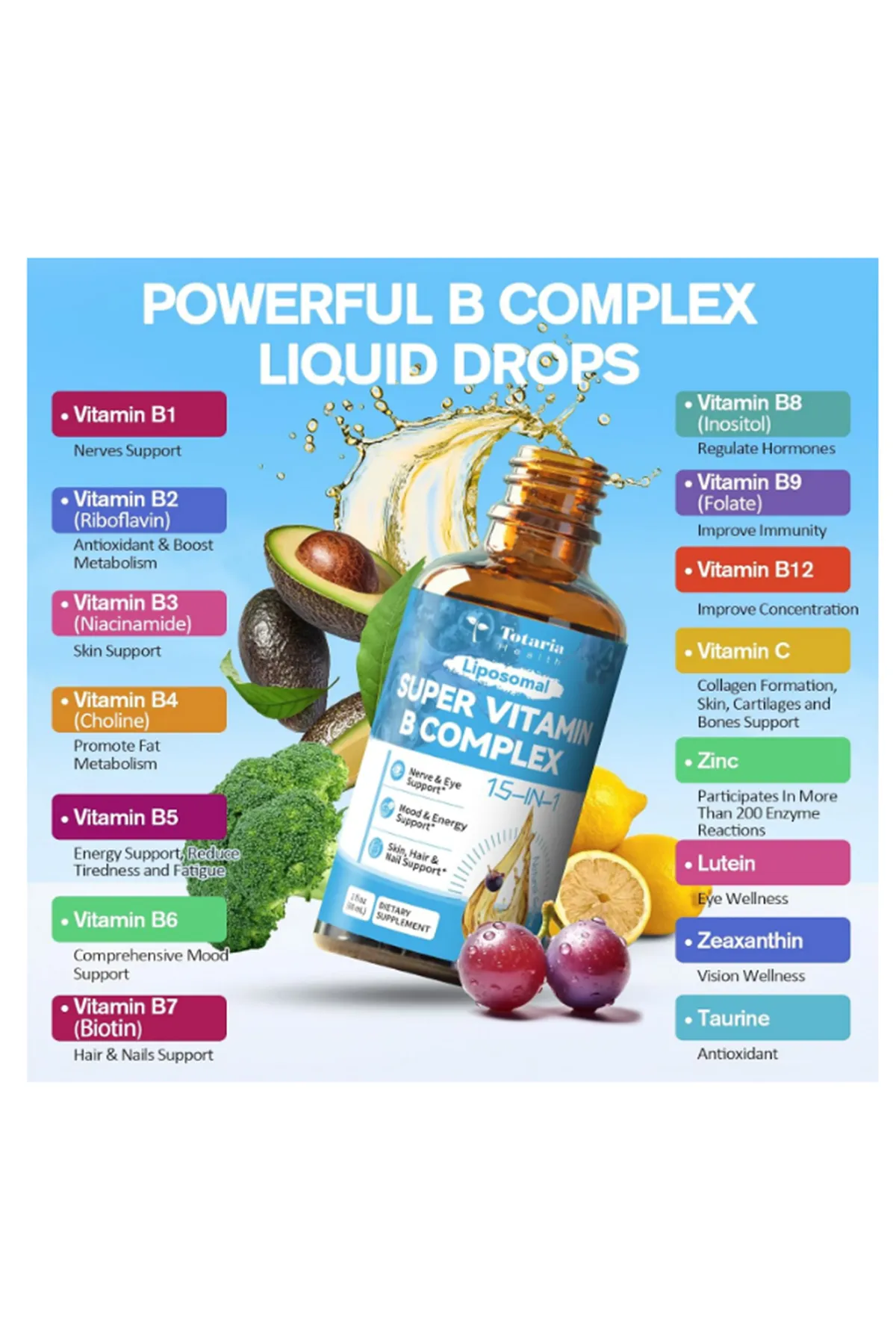 Totaria Liposomal Vitamin B Complex Pro 60ML 60 Servis.(Ösg Özel Sporcu Gıdaları)