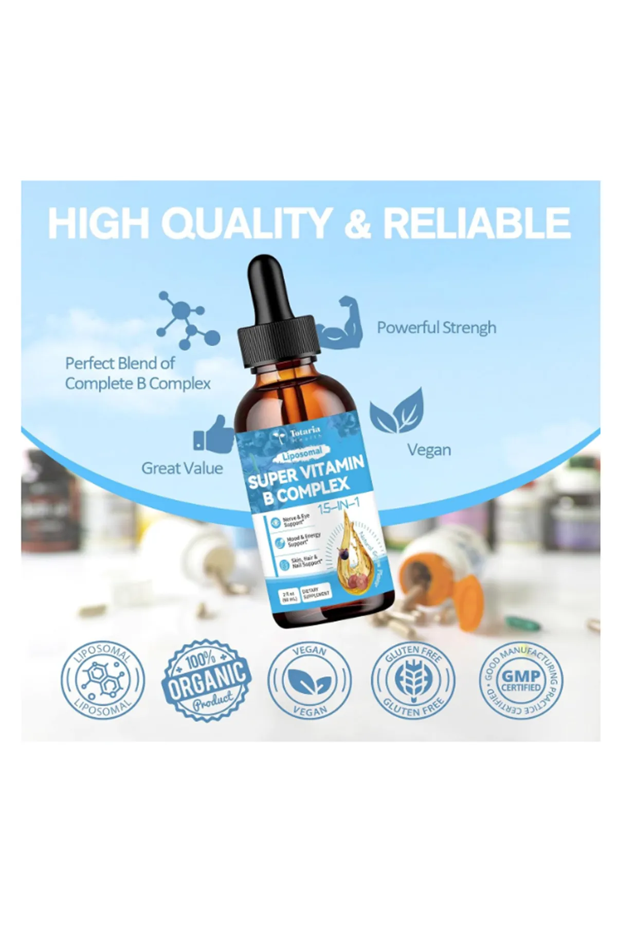 Totaria Liposomal Vitamin B Complex Pro 60ML 60 Servis.(Ösg Özel Sporcu Gıdaları)