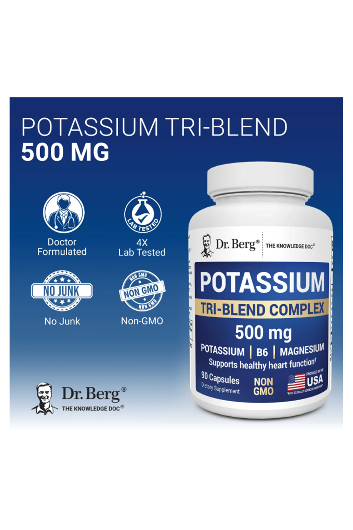 Dr. Berg Potassium Tri-Blend Complex  90 Capsul.
