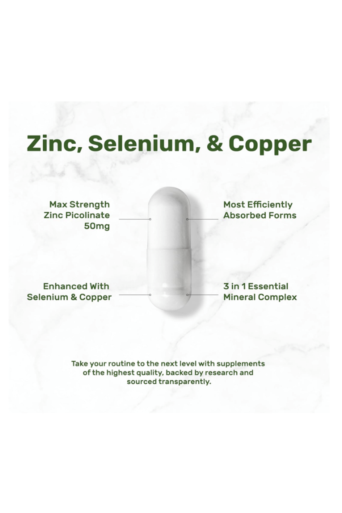 DEAL SUPPLEMENT Zinc Picolinate 50mg with Copper Selenium, 240 Capsul.(Ösg Özel Sporcu Gıdaları)