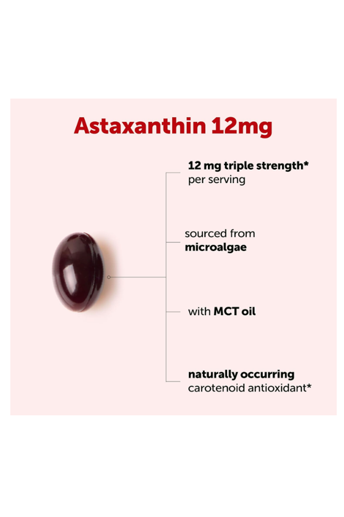 Micro Ingredients Astaxanthin 12mg with MCT Oil, 120 Softgels.(Ösg Özel Sporcu Gıdaları)