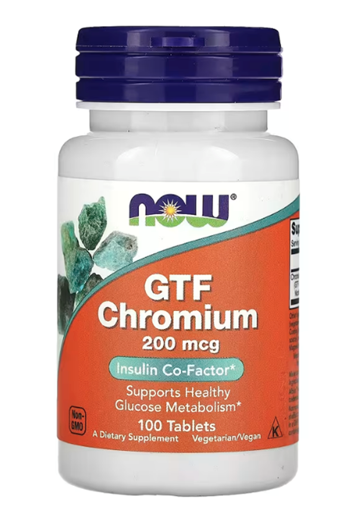 NOW Foods, GTF Chromium, 200 mcg, 100 Tablet.