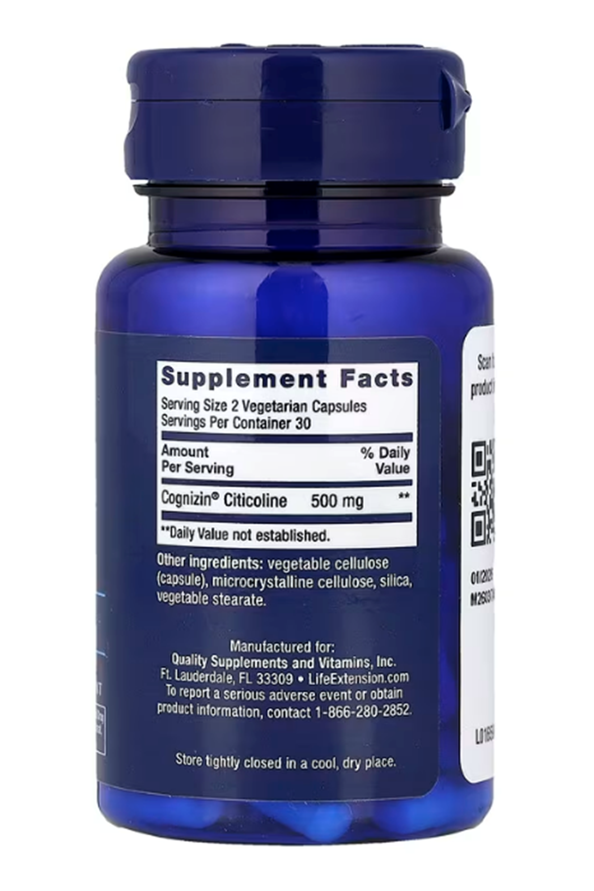 Lıfe Extensıon, Citicoline (CDP-Choline), 60 Vegetarian Capsules.