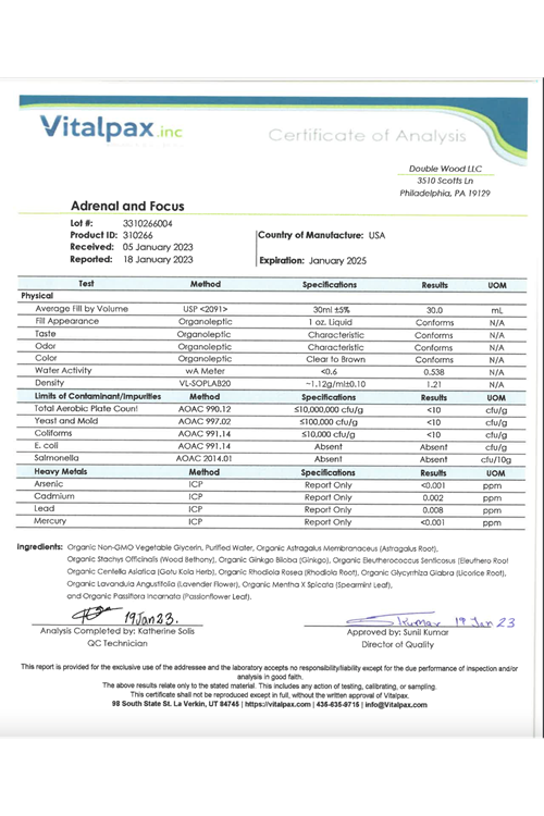 Double Wood Adrenal Support Supplements (Liquid Drops) - 10 Organic Adaptogens for Adrenal Fatigue (One Month Supply) Cortisol Manager for Stress Relief (10 Apoptogenic Herbs for Adrenal Health)30ML 3833