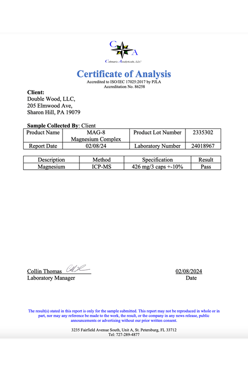 Double Wood (Özelsporcugıdaların'dan !!) Magnesium MAG-8 Complex 180 Capsules (436mg Elemental Magnesium Provided by 2,300mg of Eight Different Forms of Magnesium).39.