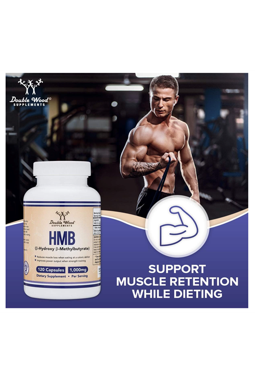 Double Wood HMB Supplement, Third Party Tested, Made in USA, 120 Capsules, 1000mg. 3939