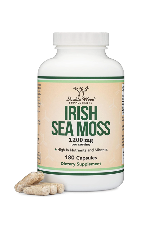 Double Wood IRISH Sea Moss İrlanda Deniz Yosunu 1200mg 180 Capsul.Abd Menşei 40.