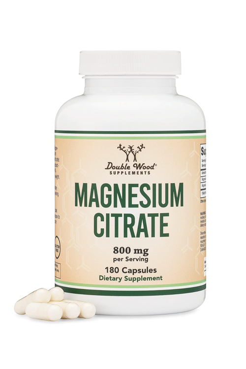 Double Wood Magnesium Citrate Capsules 800mg 180 Capsules (Citrato de Magnesio) Vegan Safe. USA 3939